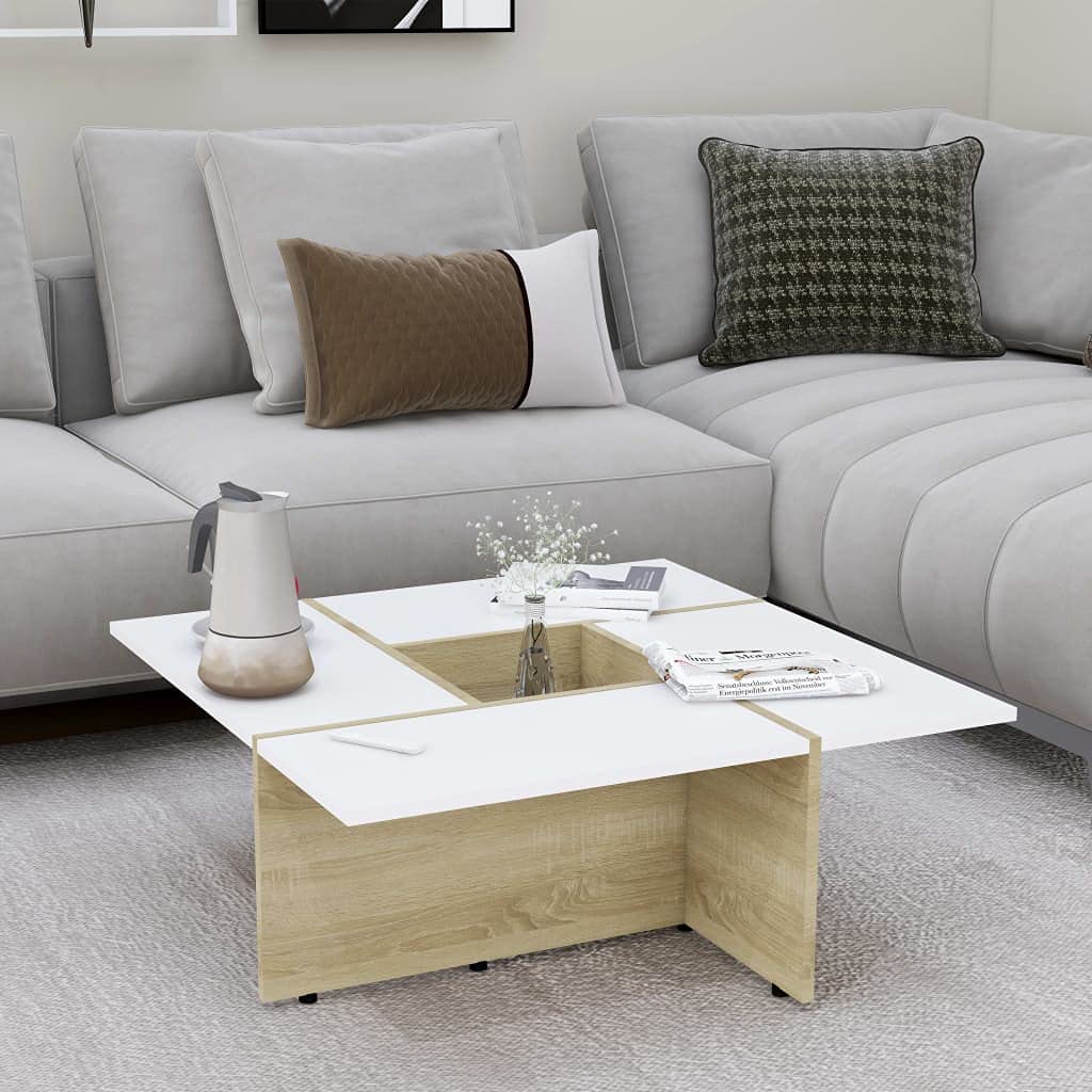 TYMMC White and Sonoma Oak Coffee Table 31.3