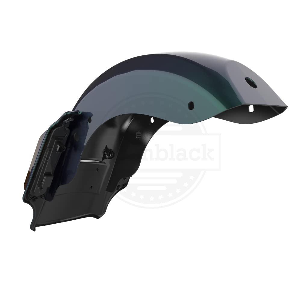 Dominator Fender for Harley Davidson Touring FLH (2014+) - Black Snake Venom Smoked Lens with License Plate Holder | Perfect for Custom Motorcycle Upgrades & Road Trips