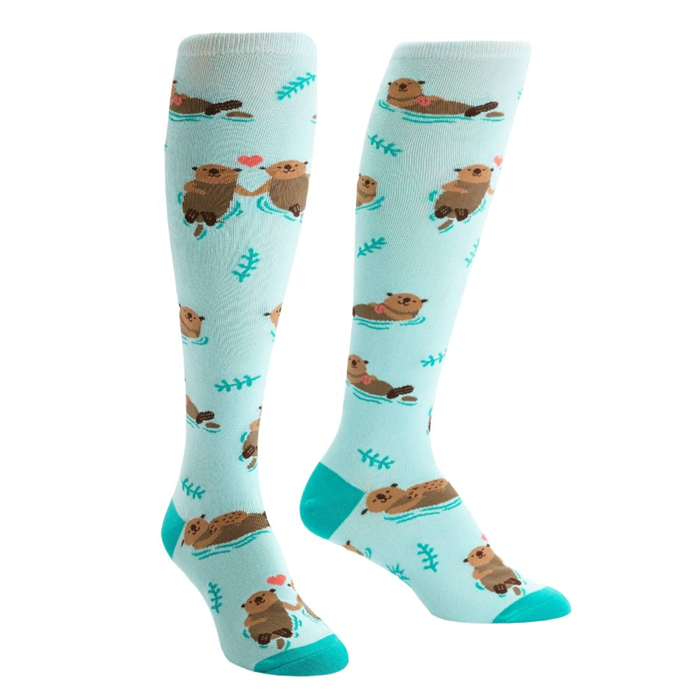 Fun Knee High Socks for Women - My Otter Half Cute Animal Print Crew Socks | Perfect for Gifts, Costumes, and Everyday Wear