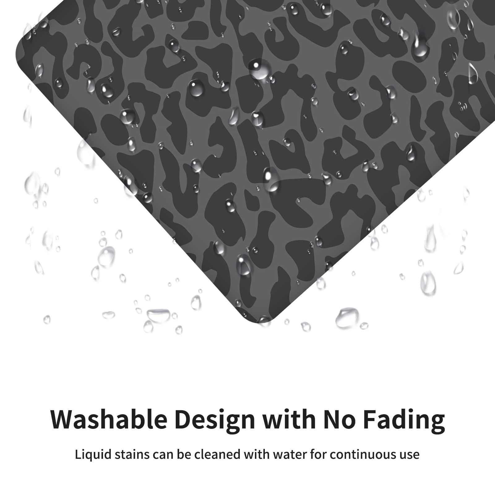 Seorsok Black Leopard Mouse Pad - Non-Slip Rubber Base, Waterproof Square Mouse Mat for Office & Laptop (9.5