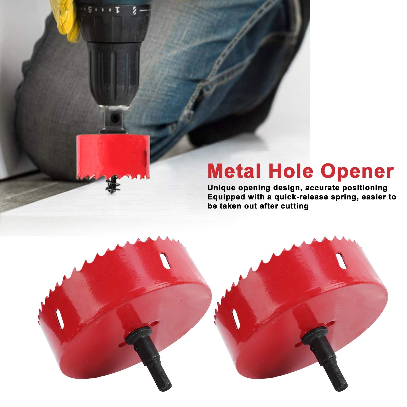 4.5 Inch Hole Saw Drill Bit Set - Heavy Duty Hole Cutter for Wood, Metal, Marble - Professional Construction & Industrial Cutting Tools - Perfect for DIY Projects, Home Renovation & Building Work (115mm)