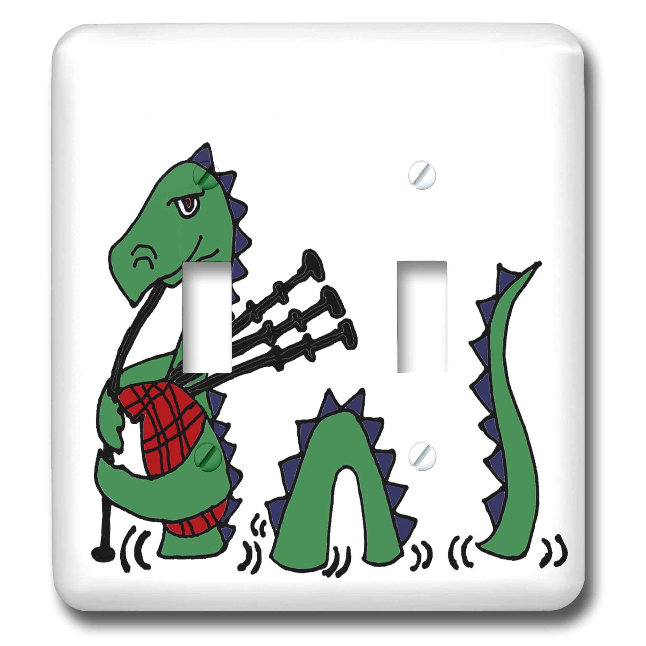 Funny Loch Ness Monster Playing The Bagpipes Light Switch Cover - 3D Printed Unique Home Decor for Bedroom, Bathroom & Kitchen - Perfect Gift for Scottish & Celtic Music Lovers