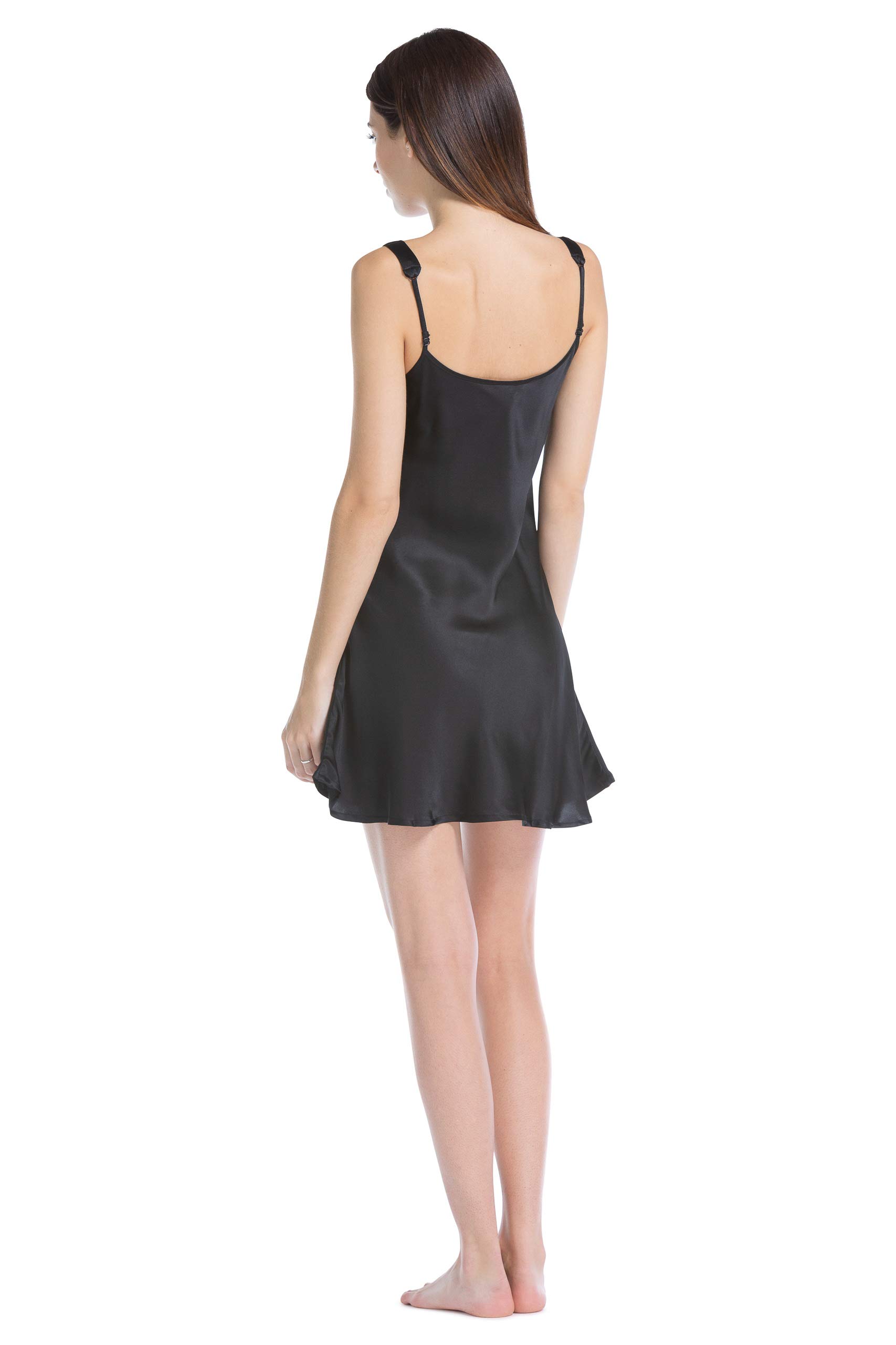 Fishers Finery Women's 100% Pure Mulberry Silk Chemise Nightgown - Soft Luxurious Sleepwear for Comfortable Nights & Romantic Evenings