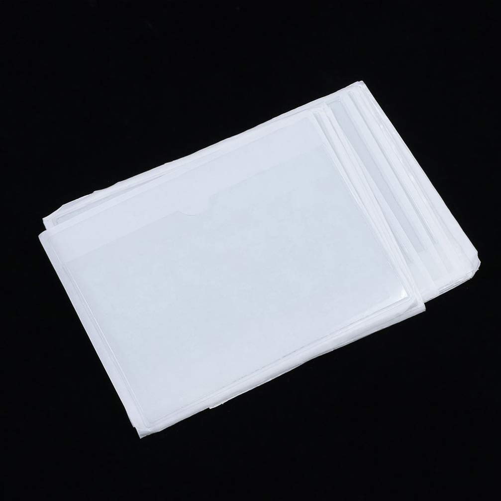 10pcs Clear Self-Adhesive Card Sleeves - Waterproof Business Card Holders, Name Badge Protectors & ID Card Covers for Office, Events, Conventions and Work Security (EVA Material)