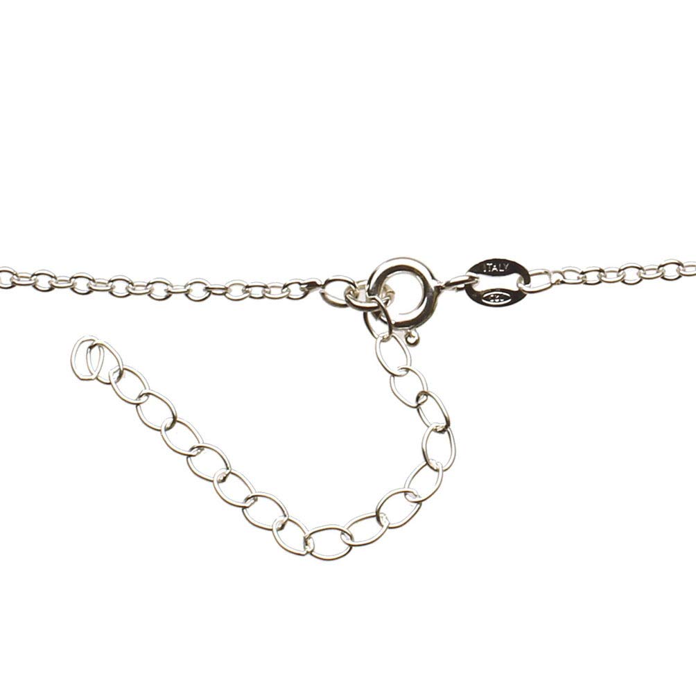 Sterling Silver Small Hollow Closed Clover Link Chain Necklace - Adjustable 16