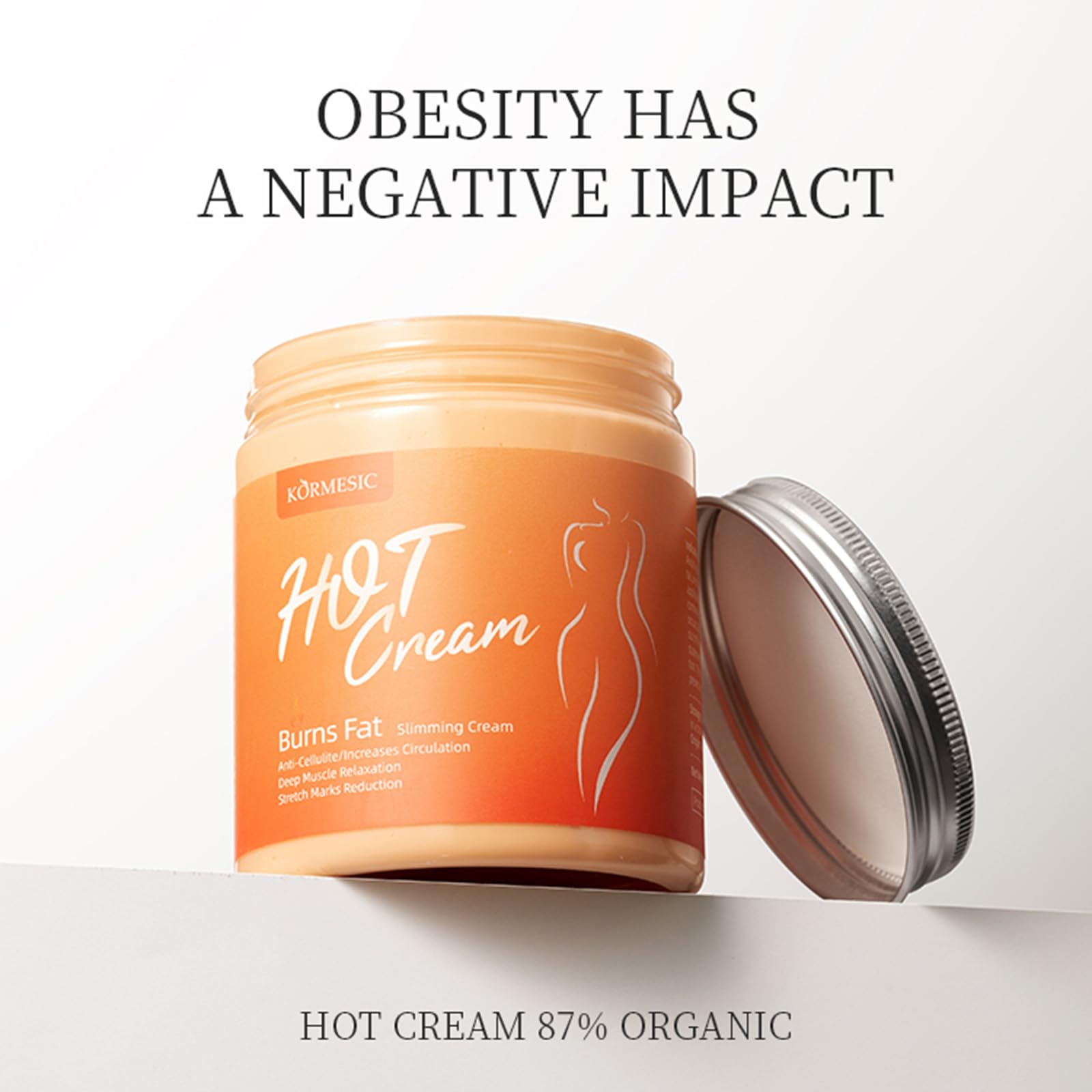 Natural Ginger Hot Cream for Weight Loss & Cellulite Reduction - Anti-Cellulite Slimming Cream with Fat Burning & Hydrating Formula - Firming Belly Cream for Stomach, Thighs & Butt - Unisex Body Lotion for Home Spa & Post-Workout Recovery