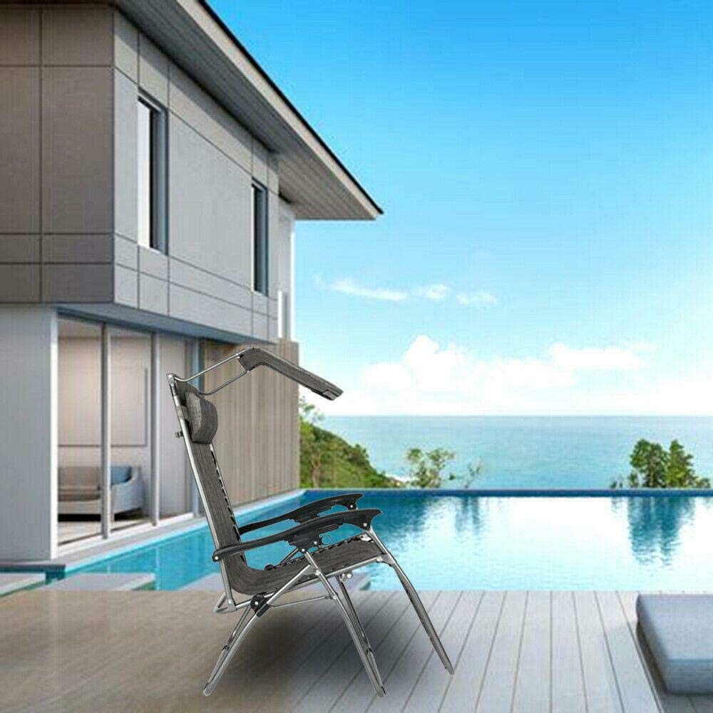 Zero Gravity Folding Patio Lounge Chair with Adjustable Sunshade & Cup Holder - Perfect for Beach, Poolside Relaxation & Backyard Lounging