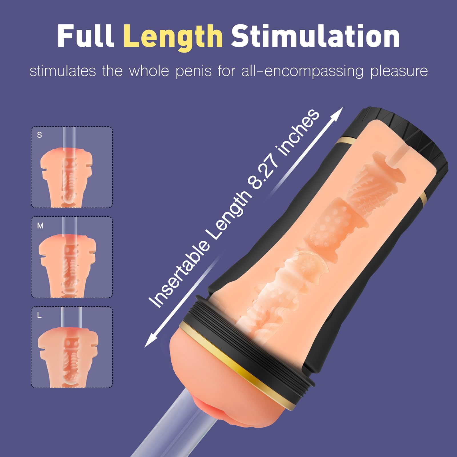 Realistic Male Masturbator for Men - Adjustable Twist Top Pocket Pussy Stroker | Soft Fleshy Penis Training Adult Toy | Discreet Solo Pleasure & Stress Relief at Home