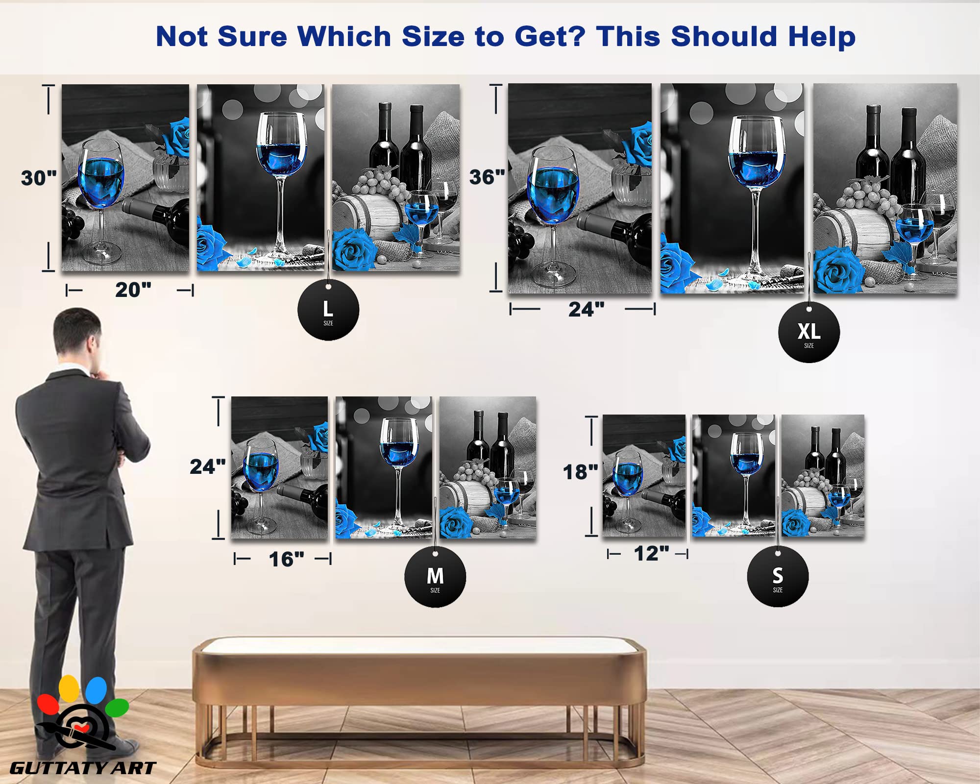 Modern Black and White Dining Room Wall Art Set - 3 Piece 16