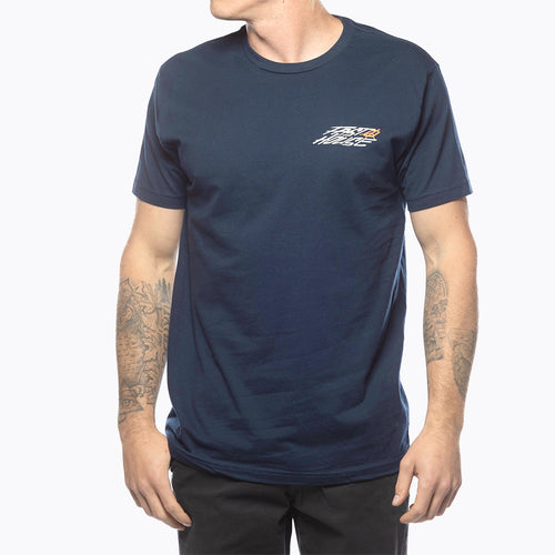 Base Camp Short Sleeve T-Shirt for Men - Comfortable Navy Blue Cotton Tee - Perfect for Hiking, Camping & Outdoor Adventures