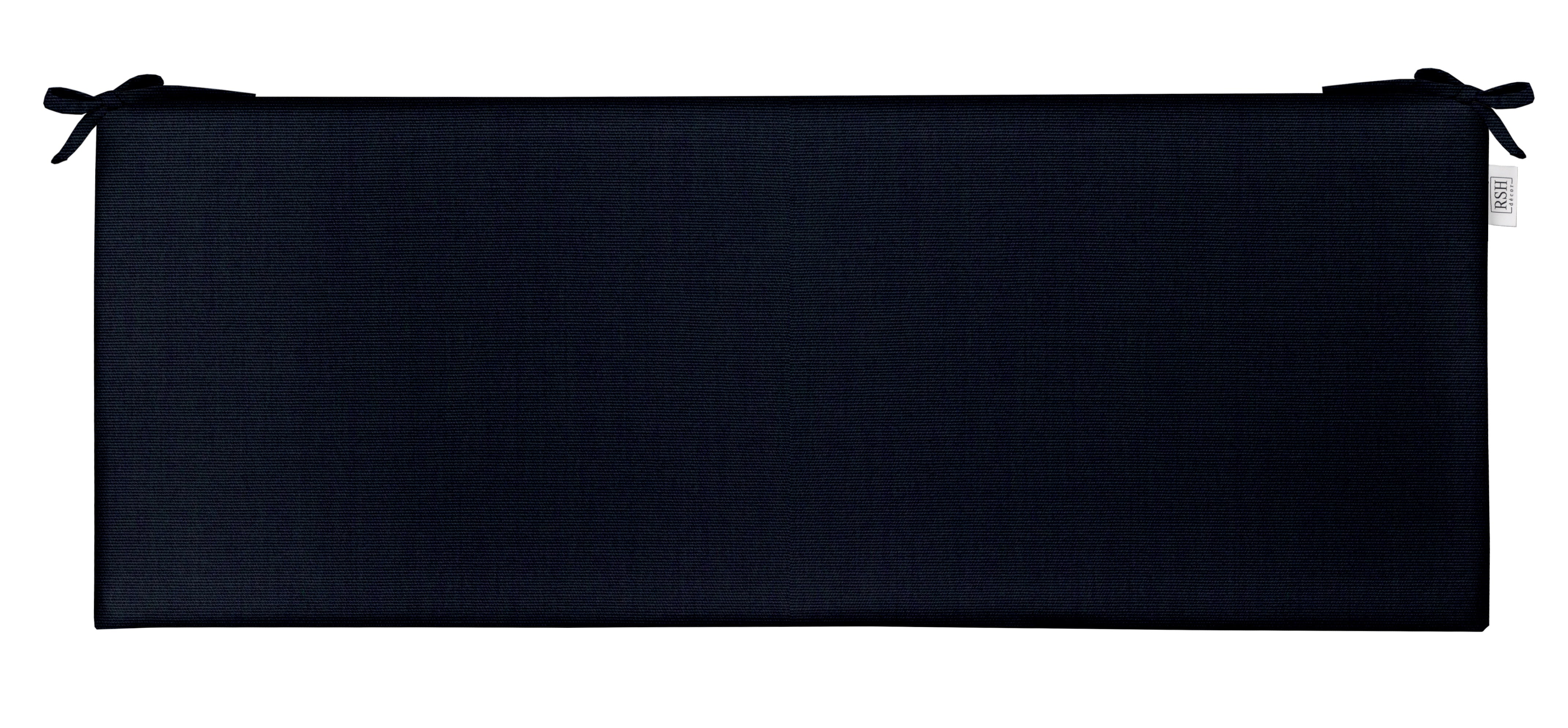 Sunbrella Canvas Blues 2 Foam Bench Cushion with Ties - Water-Resistant Outdoor Patio Seat Cushion for Garden, Deck, and Poolside Furniture - Perfect for Backyard, Porch, and Sunroom Use