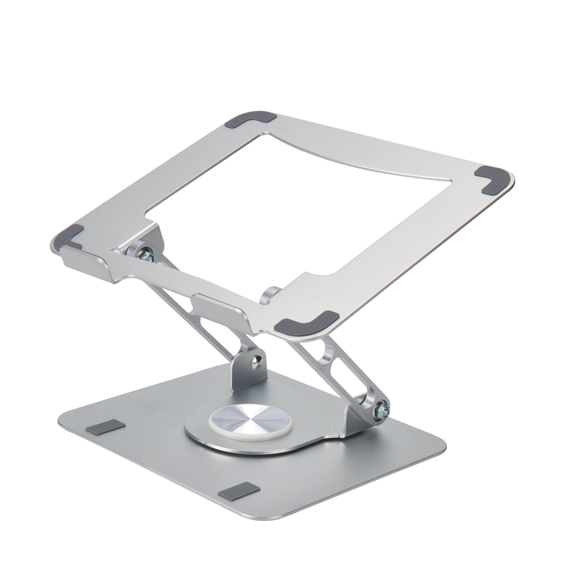 360° Rotating Adjustable Laptop Stand for Desk - Ergonomic Swivel Laptop Riser with Cooling Function - Silver - Perfect for Home Office, Gaming & Study Setup