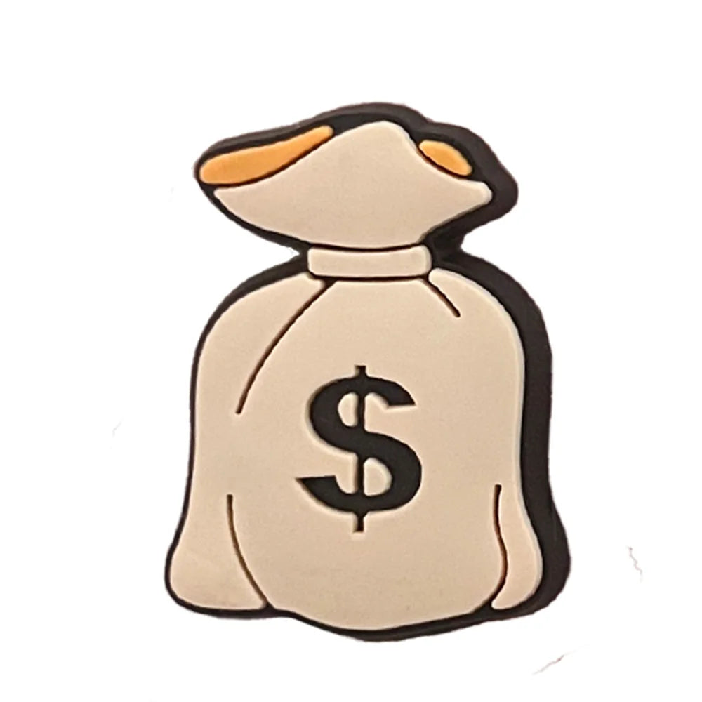 1PCS Funny Dollar Money Shoe Charms - PVC Cartoon DIY Sandal Accessories for Clogs - Unisex Decoration for Boys & Adults - Perfect for Xmas Parties, Gifts & Everyday Fashion