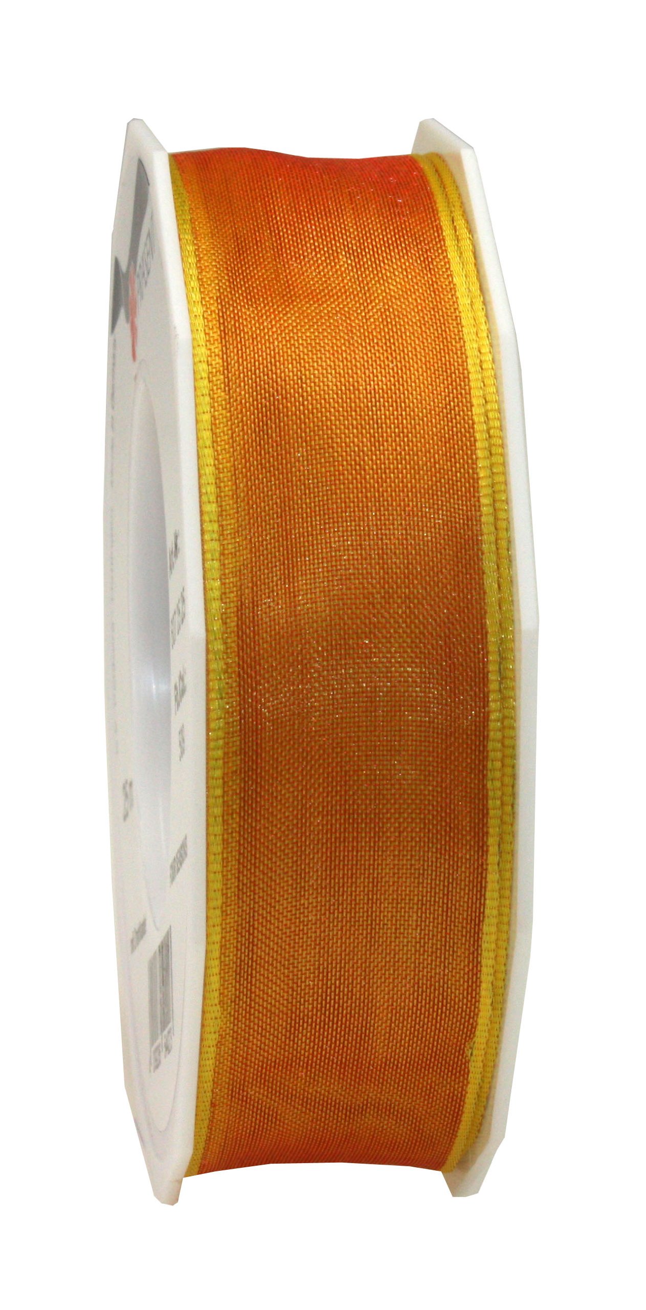 Yellow Organza Wired Edge Ribbon 25mm x 25m for Gift Wrapping & Decor
