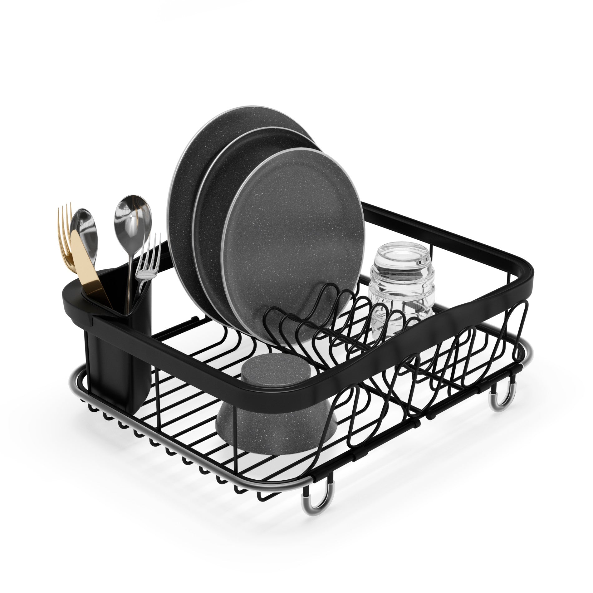 Stainless Steel Dish Drying Rack for Kitchen - Space Saving Sink Organizer with Utensil Holder | Perfect for Countertop, Sink, or Cabinet Storage