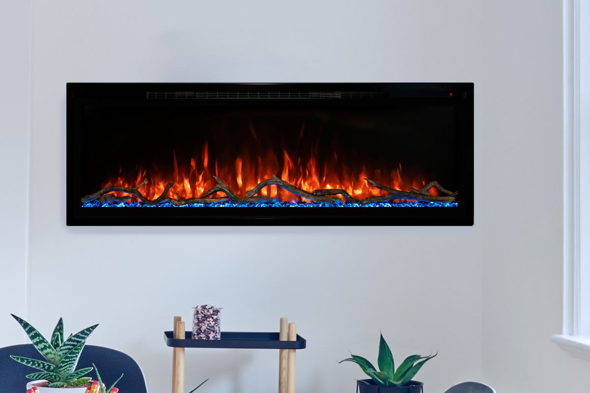 Modern Flames Spectrum Slimline 60-Inch Wall Mount or Recessed Linear Electric Fireplace - Perfect for Living Room, Bedroom & Office Heating & Decor