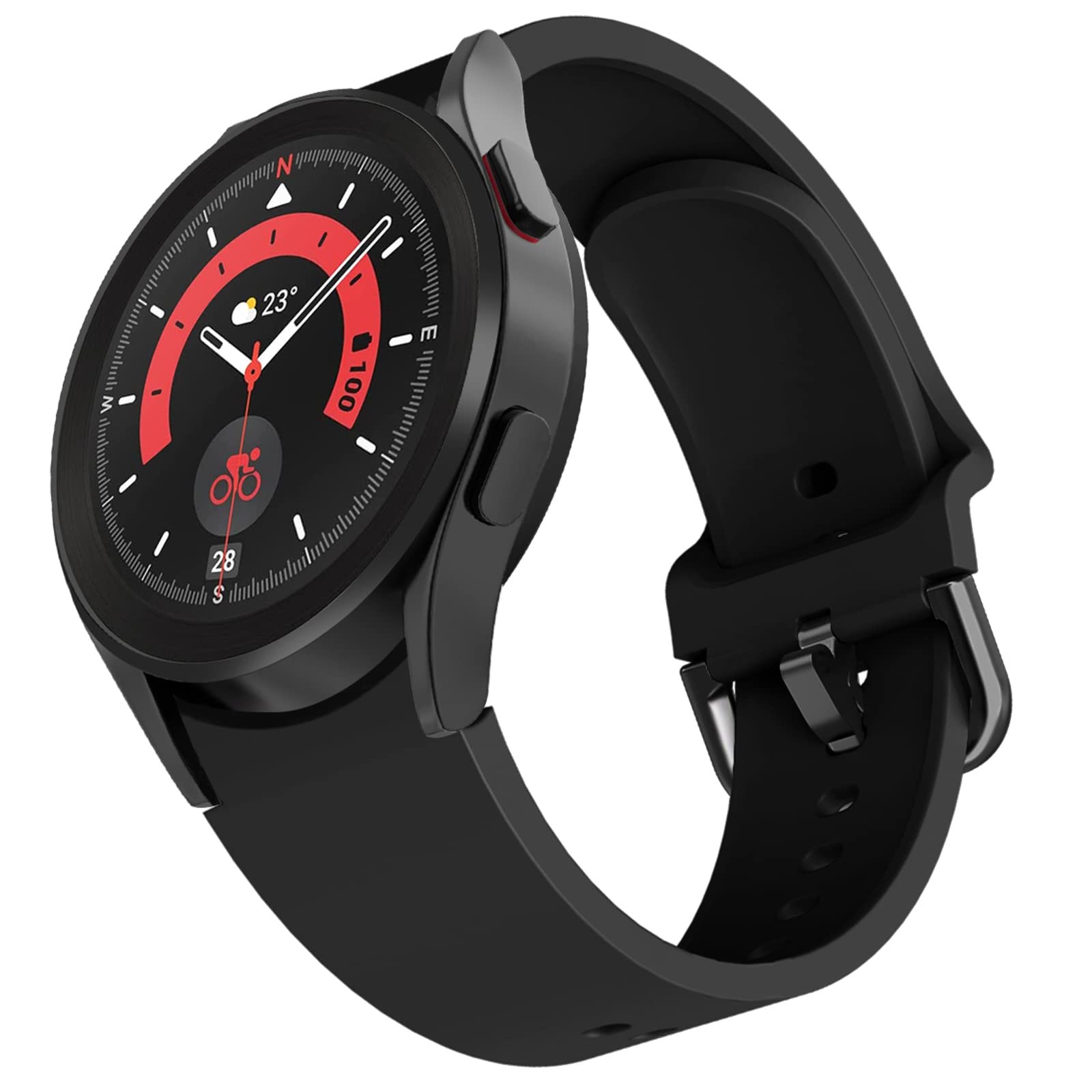 Strap Samsung Galaxy Watch 5 20mm Silicone Band - Compatible with Galaxy Watch 7 40mm 44mm, Watch 5 Pro 45mm, Watch 6 40mm 44mm, Watch 6 Classic 43mm 47mm, Watch 4 - Sport Wristband for Running, Gym & Daily Wear