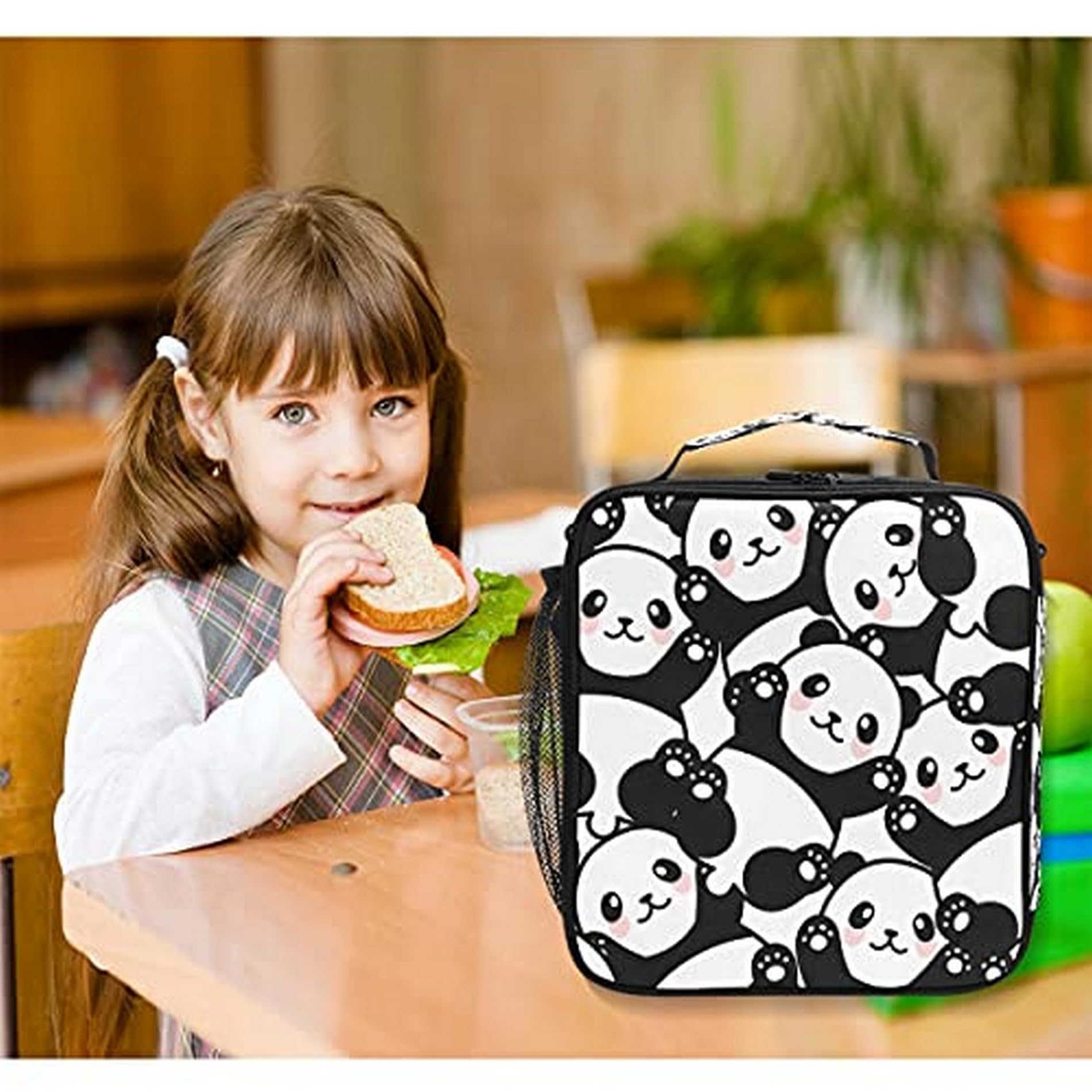 Cute Panda Insulated Lunch Box for Kids - Leakproof Thermal Lunch Bag with Adjustable Strap for School, Picnic & Travel - Durable Bear-Themed Lunch Tote for Boys, Girls & Women (BPA-Free)