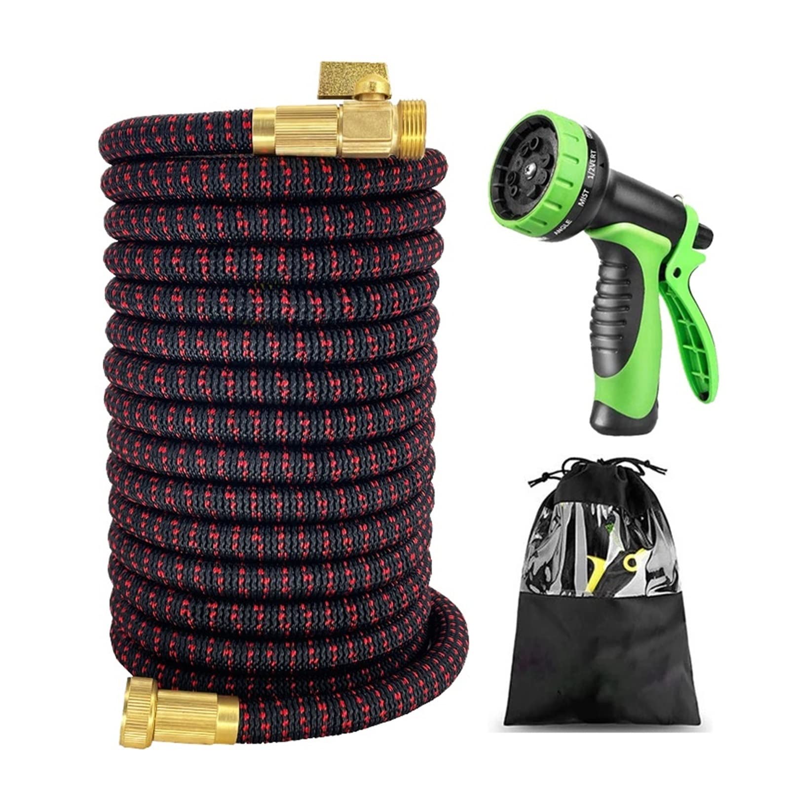**SYKIA Expandable Garden Hose 50ft (Extends to 15m) - High Pressure Flexible Water Hose with Spray Gun for Lawn, Car Wash & Outdoor Cleaning**