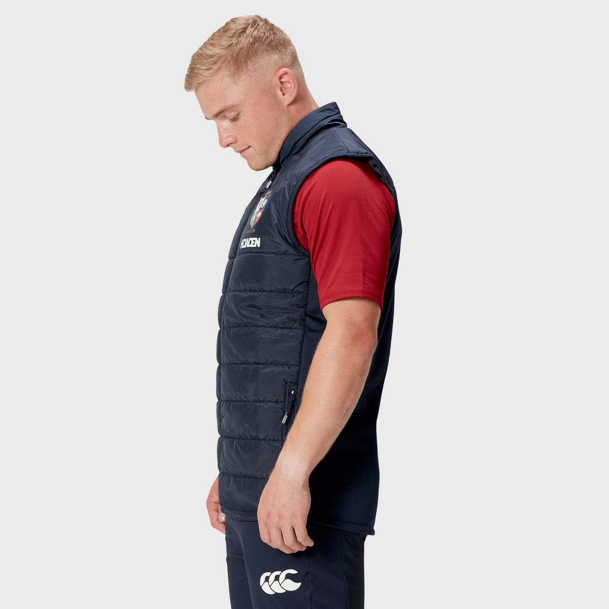 Canterbury British & Irish Lions Men's Microlight Gilet Navy - Lightweight Warm Vest for Rugby Training & Outdoor Activities