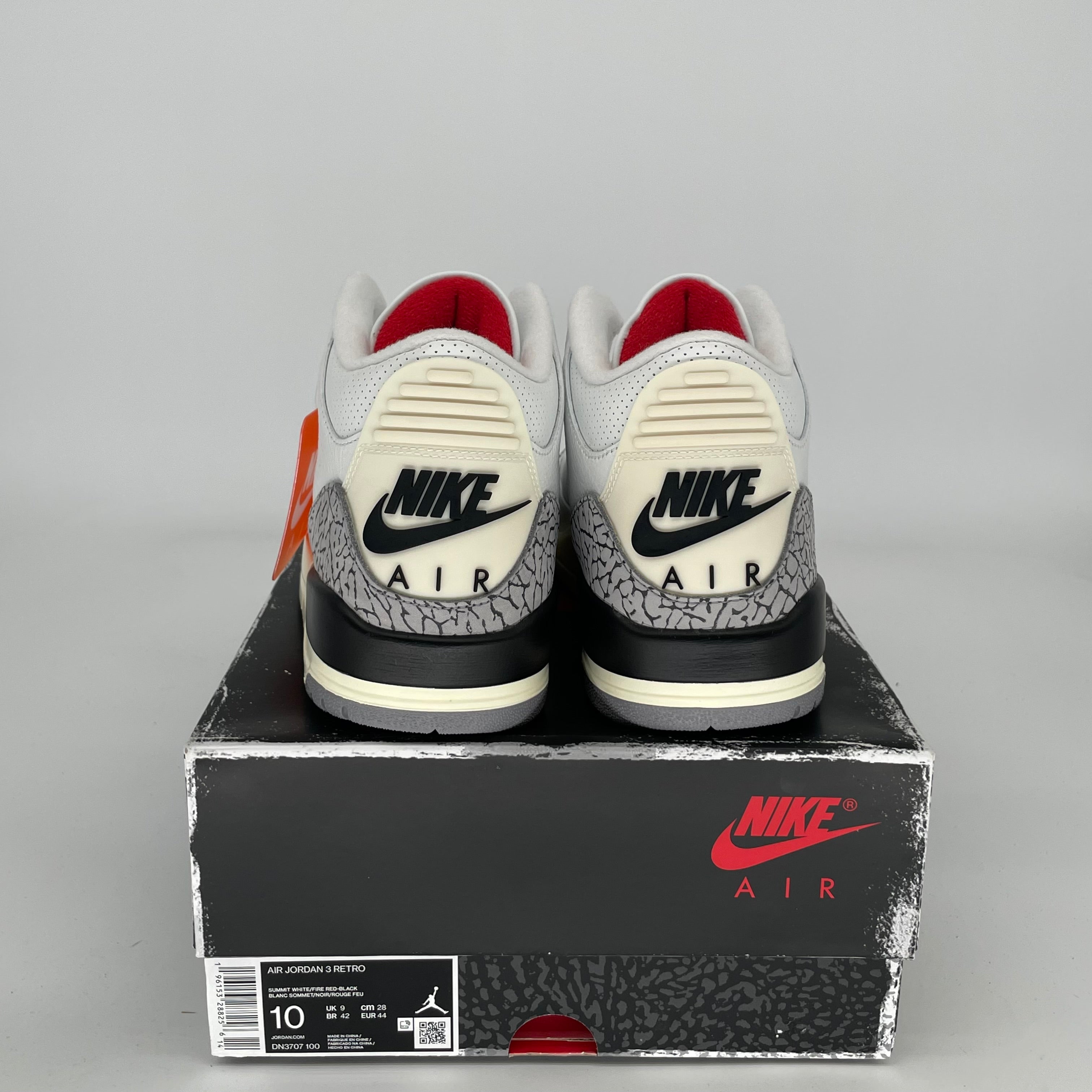 Original Air Jordan 3 White Cement Reimagined Retro Sneakers - Men's Size 10 (DN3707-100) - Authentic Basketball Shoes for Streetwear & Casual Outfits