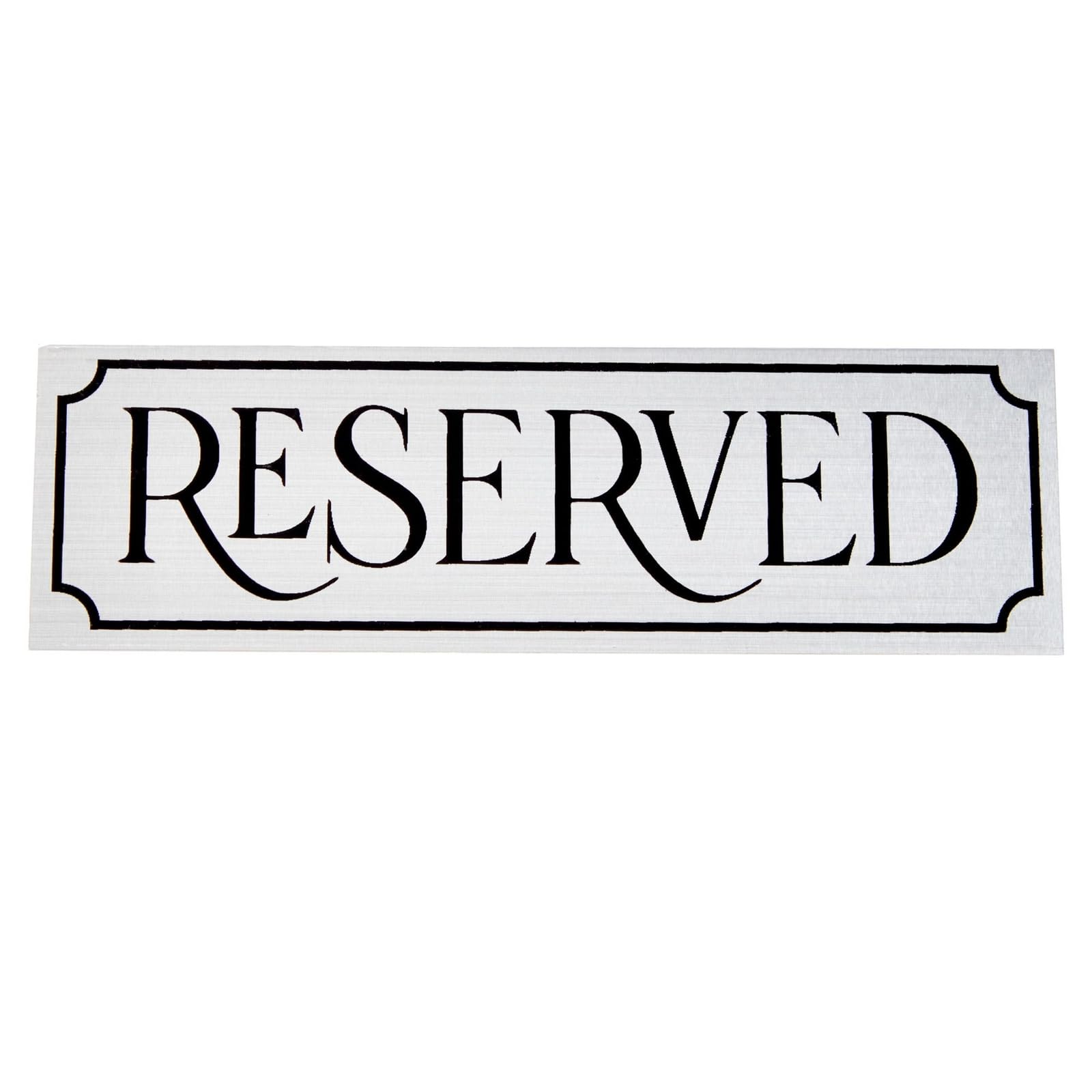 12-Pack Small Metal Reserved Table Signs for Wedding, Restaurant, Seating Reservation, Party Tables - Etched Silver Design (4.7x1.5 in) - Perfect for Events, Banquets, and Special Occasions