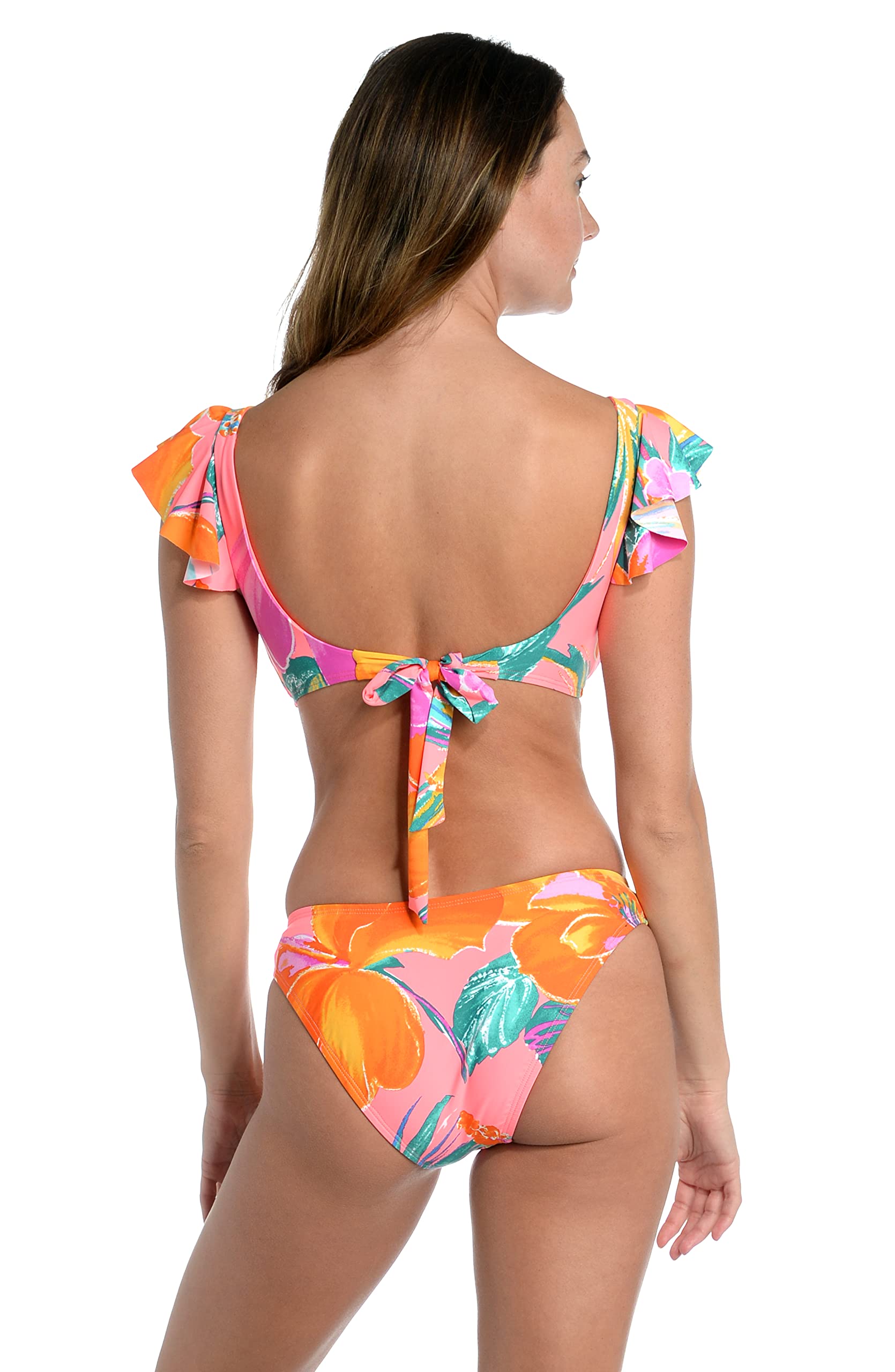 Women's Sexy Ruffle Bikini Top - Floral Print Swimwear for Beach Vacation & Pool Party | Summer Swim Suit with Adjustable Straps & Padded Cups