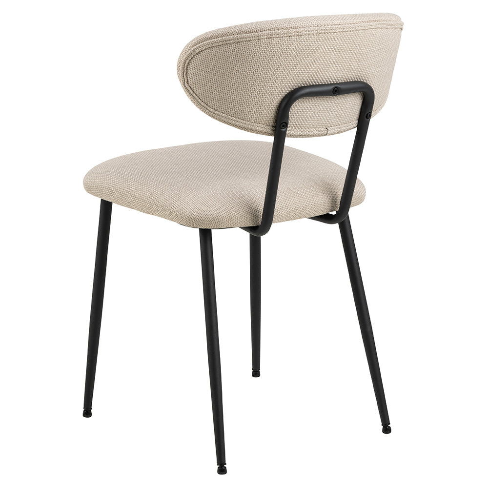 Denise Dining Chair - Modern Beige & Black Upholstered Chair for Kitchen, Dining Room, or Office - Comfortable & Stylish Seating Solution for Home Decor