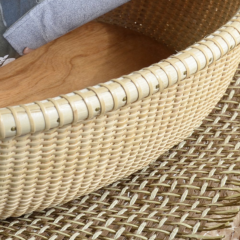 Nantucket-Style Cane Weave Fruit Basket - Natural Bread Tray for Kitchen Counter, Cake Display & Table Organizer | Perfect for Farmhouse Decor, Picnics & Rustic Weddings