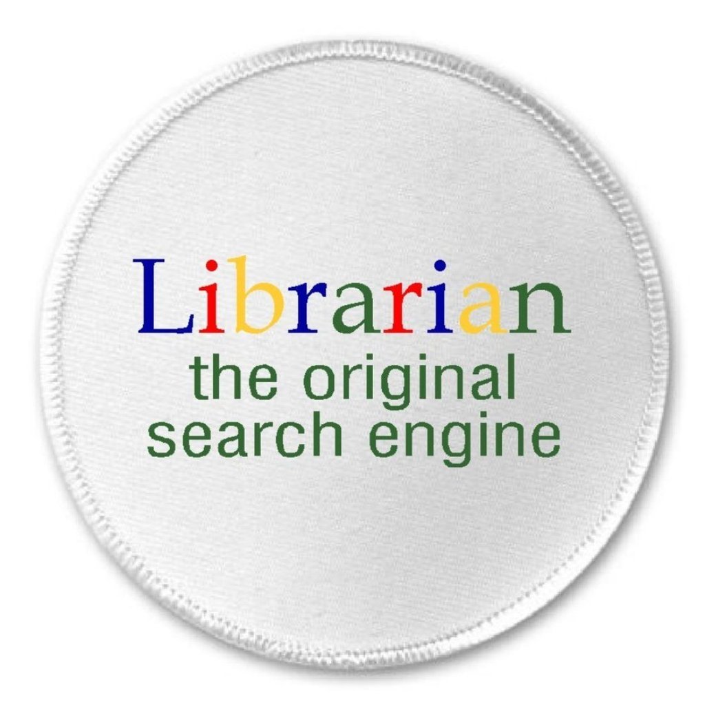Librarian The Original Search Engine - 3 Inch Humorous Sew On or Iron On Patch for Jackets, Bags & DIY Crafts | Funny Book Lover Gift for Librarians & Bibliophiles