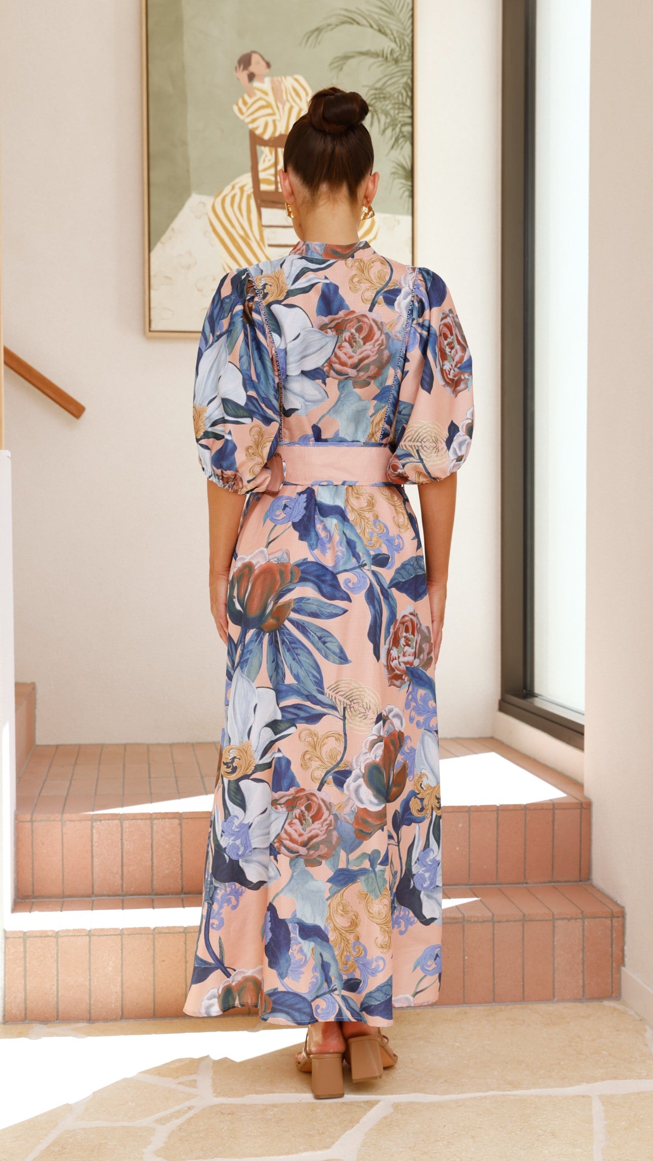Hedley Maxi Dress Rosa - Flowy Long Summer Dress for Women, Elegant Floral Print, Comfortable & Stylish - Perfect for Beach, Vacation, and Casual Outings