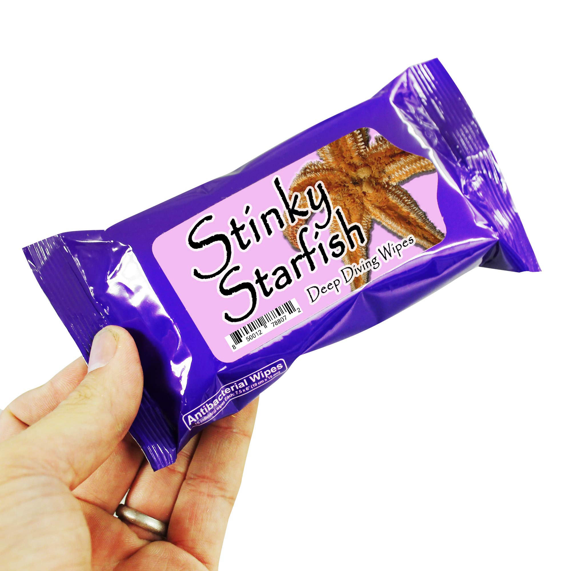 Stinky Starfish Deep Diving Wet Wipes - Travel Size Flushable Moist Wipes for Women | Funny & Disposable Personal Care | Perfect for Travel, Camping & Outdoor Adventures