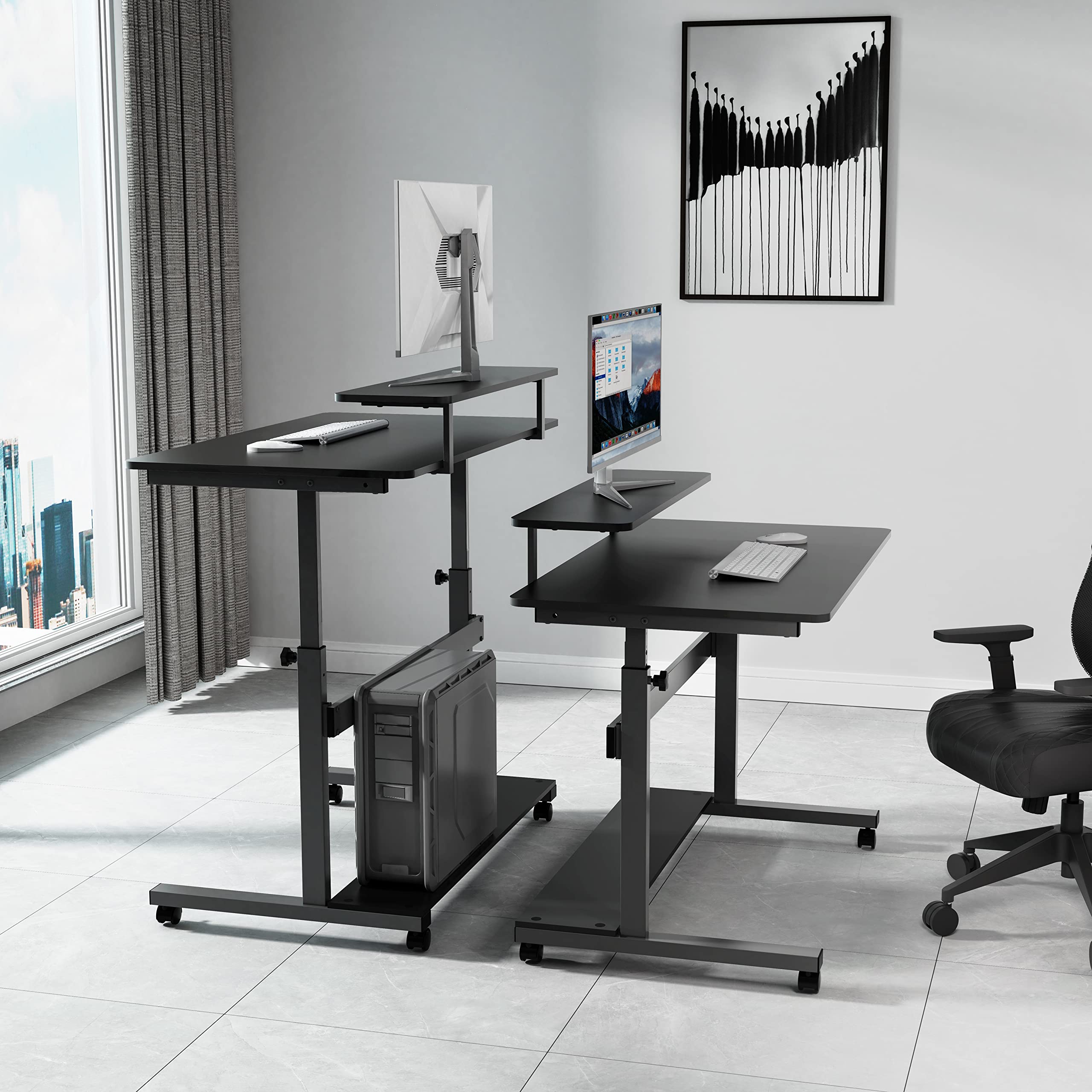 Height Adjustable Standing Desk with Wheels - 41