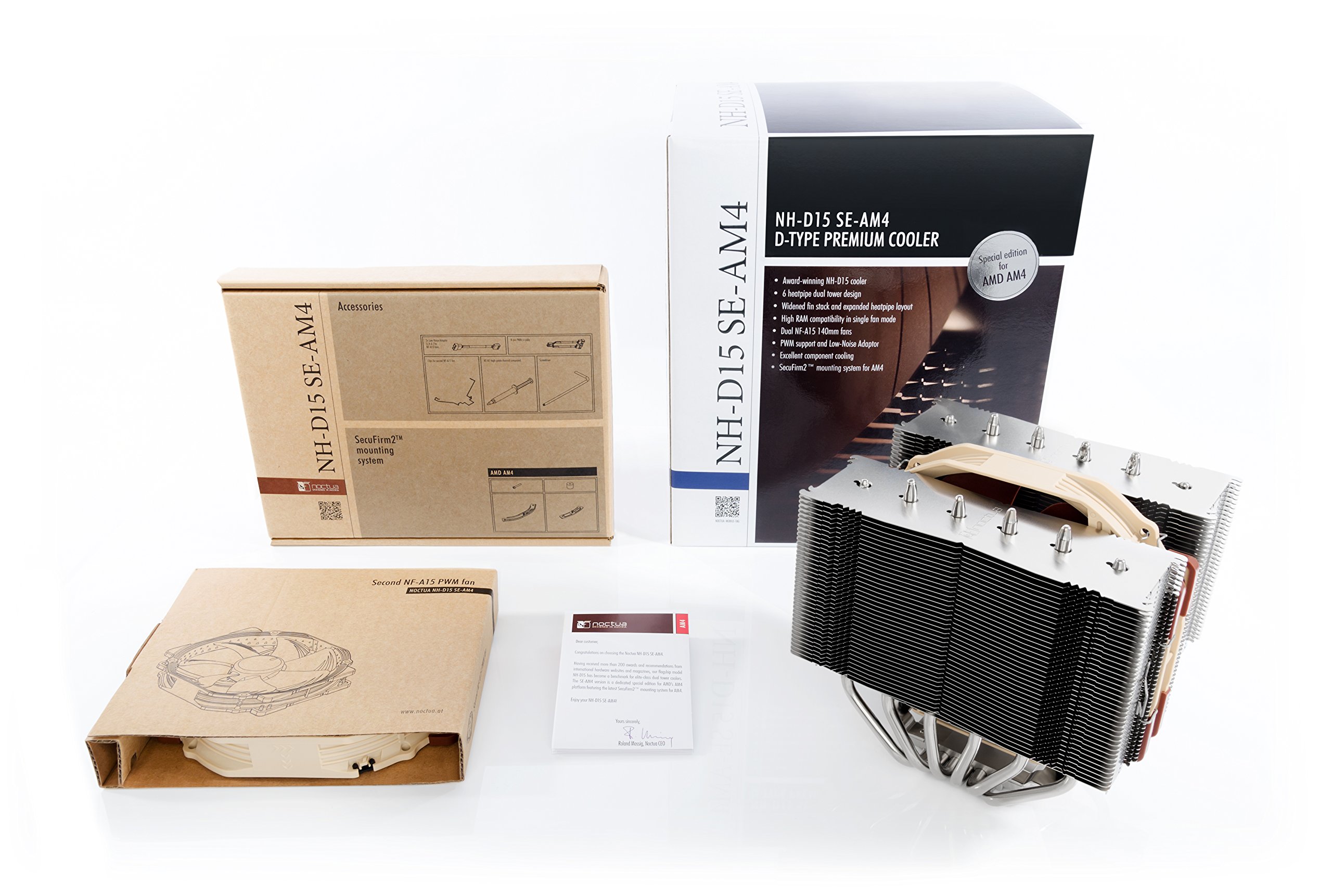 Noctua NH-D15 SE-AM4 Premium CPU Cooler for AMD AM4 - High Performance Air Cooling with Dual Fans, Quiet Operation, 6 Heat Pipes - Perfect for Gaming PCs, Workstations, and Overclocking