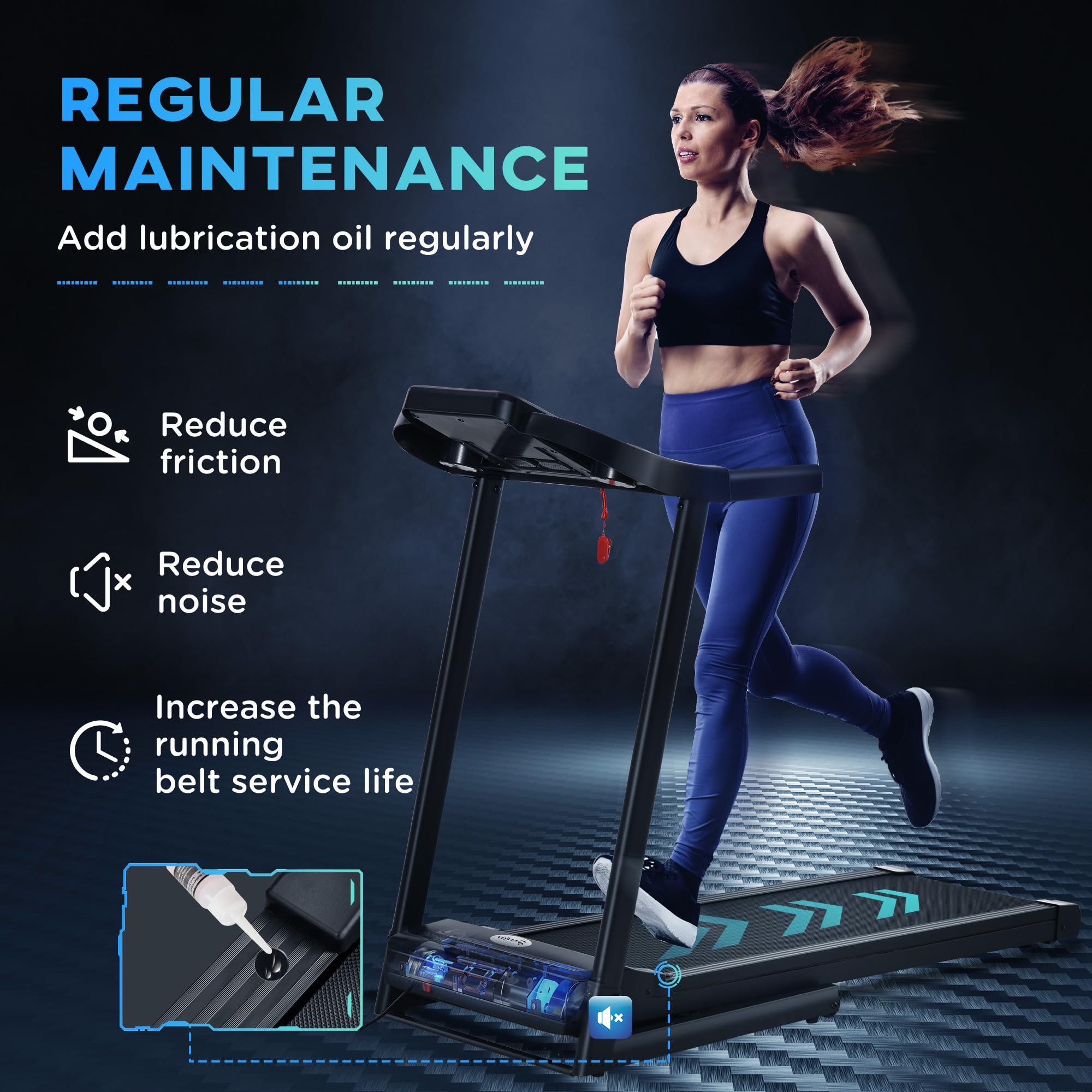 Soozier Folding Treadmill 1.5HP Electric Motorized Running Machine - 7.45 MPH Max Speed, 12 Preset Programs, LED Display - Compact Home Gym Equipment for Walking, Jogging & Indoor Fitness (Black) | Perfect for Small Spaces, Apartments & Home Workouts