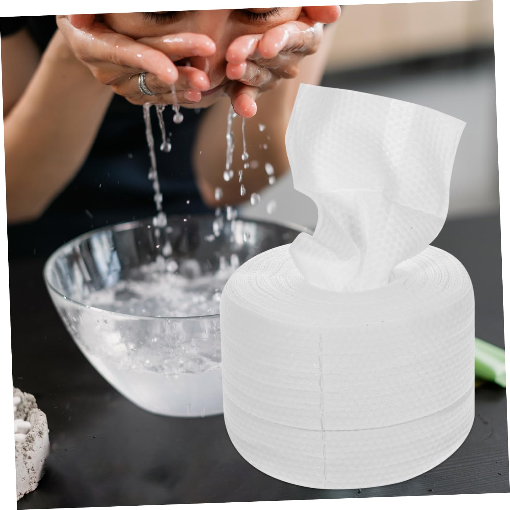 1 Pack Soft Cotton Facial Cleansing Towel - Gentle Makeup Remover & Cosmetic Wipes - Reusable White Face Towel for Daily Skincare & Travel Essentials