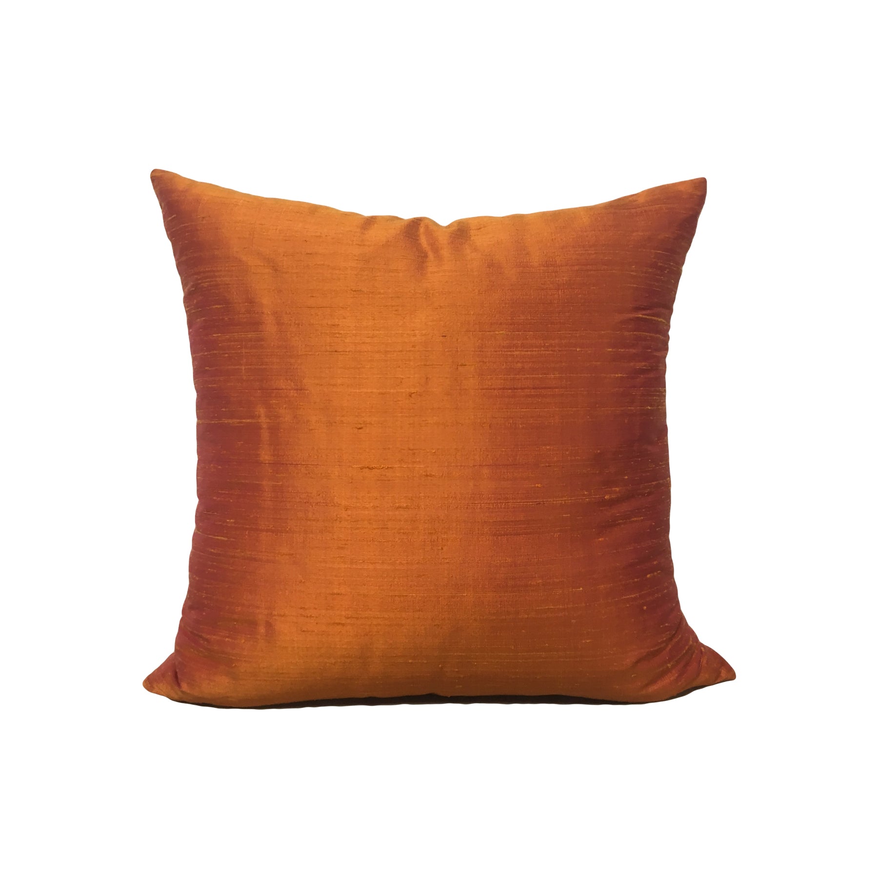 17x17 Dupioni Silk Mandarin Orange Throw Pillow - Elegant Home Decor for Sofa, Bed & Living Room Accent