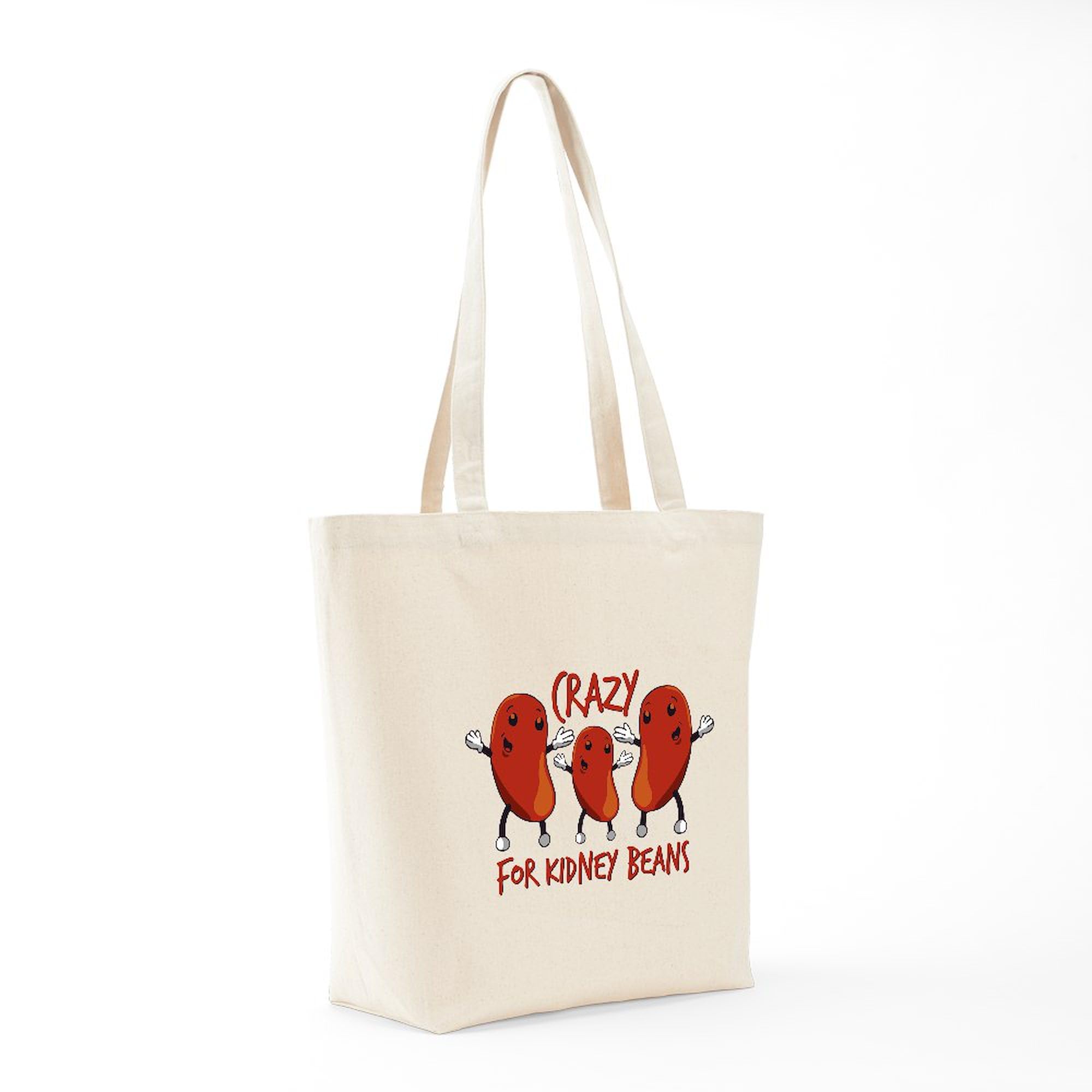 Crazy For Kidney Beans Tote Bag - Natural Canvas Reusable Shopping Bag for Groceries, Beach & Farmers Market | Eco-Friendly Cotton Tote with Unique Print
