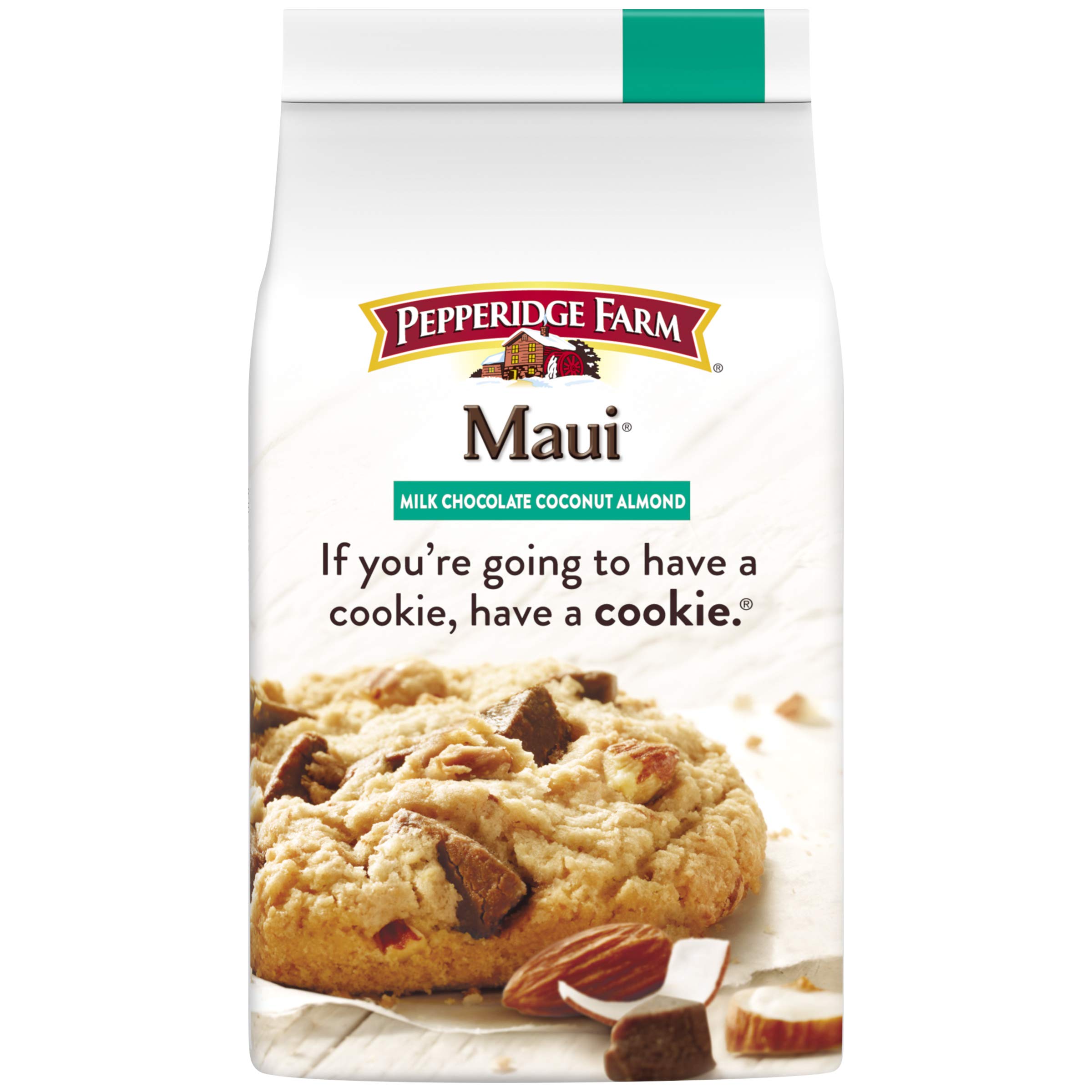 Pepperidge Farm Maui Milk Chocolate Coconut Almond Chunk Crispy Cookies - 7.2 oz Pack | Delicious Hawaiian-Inspired Treats for Snacking, Gifts & Parties