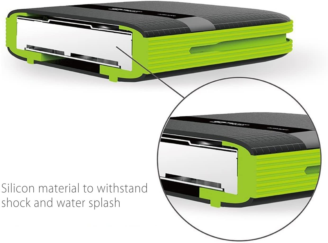Silicon Power 4TB Rugged External Hard Drive - USB-C USB 3.0 Portable HDD, Military-Grade Shockproof & Water-Resistant for PC, Mac, iPad Pro (Black) - Perfect for Outdoor Adventures, Data Backup & On-the-Go Storage