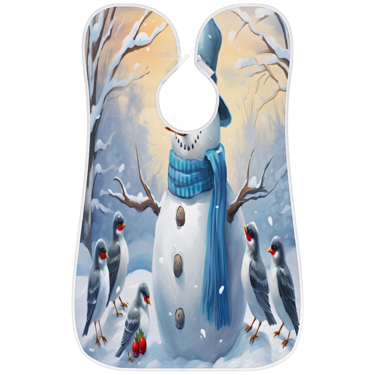 Men's Waterproof Shaving Bib & Hair Dye Apron - Snowman Print Artist Cape for Beard Trimming, Haircut & Makeup - Sink Protector for Barbershops & Home Grooming - Perfect Gift for Men & Women