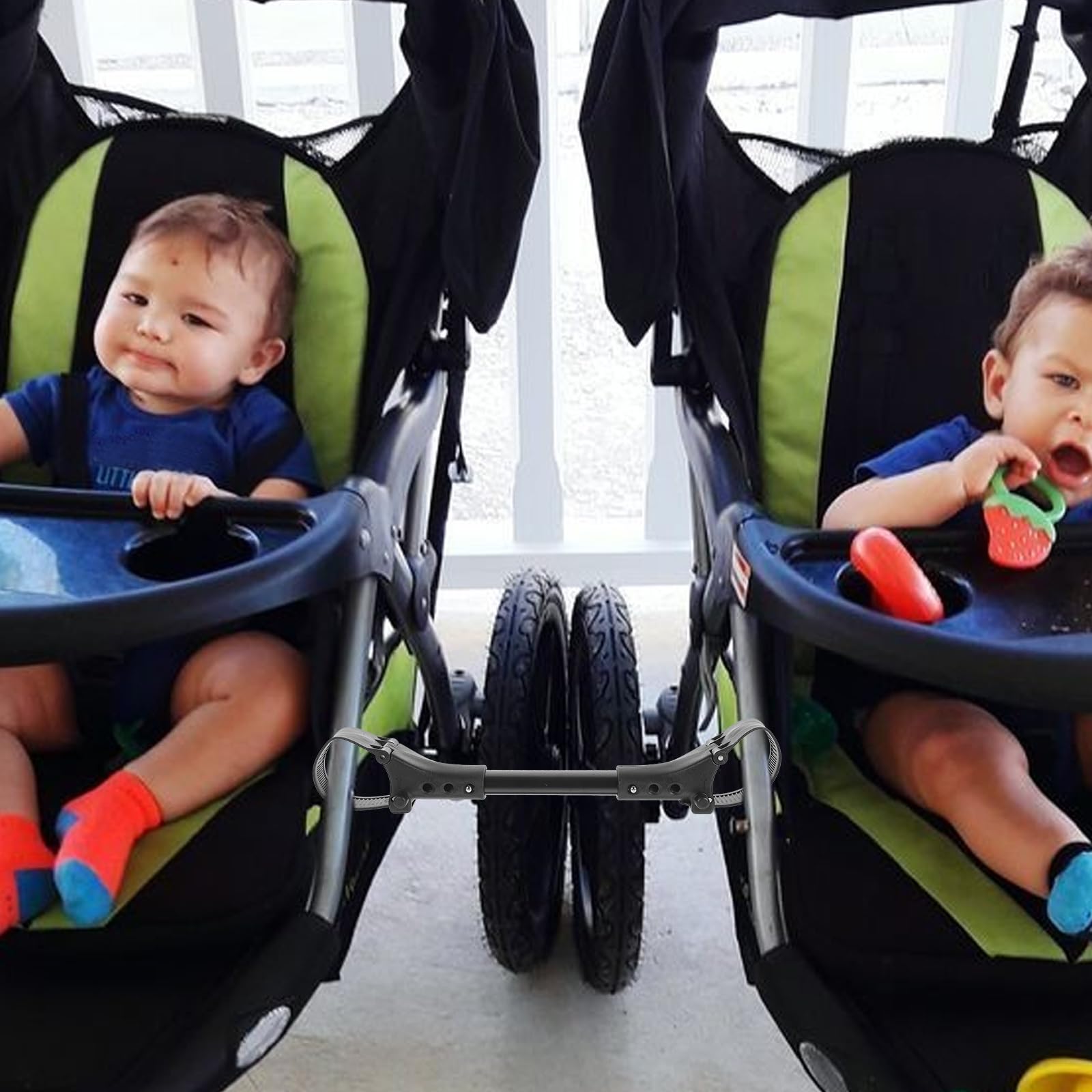 3-Pack Universal Stroller Connector for Twins - Black Stroller Accessories for Double Pushchairs, Carriages & Prams - Perfect for Shopping, Travel & Outdoor Adventures with Twins