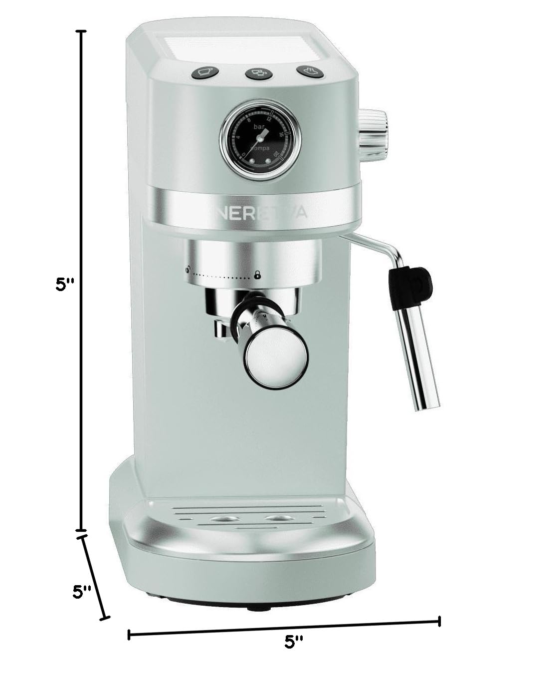 Neretva 20 Bar Espresso Coffee Machine with Steam Wand - Compact Home Espresso Maker for Latte, Cappuccino & Americano, 1350W Italian High Pressure Coffee Machine (Mint Green) - Perfect for Home Baristas & Coffee Lovers