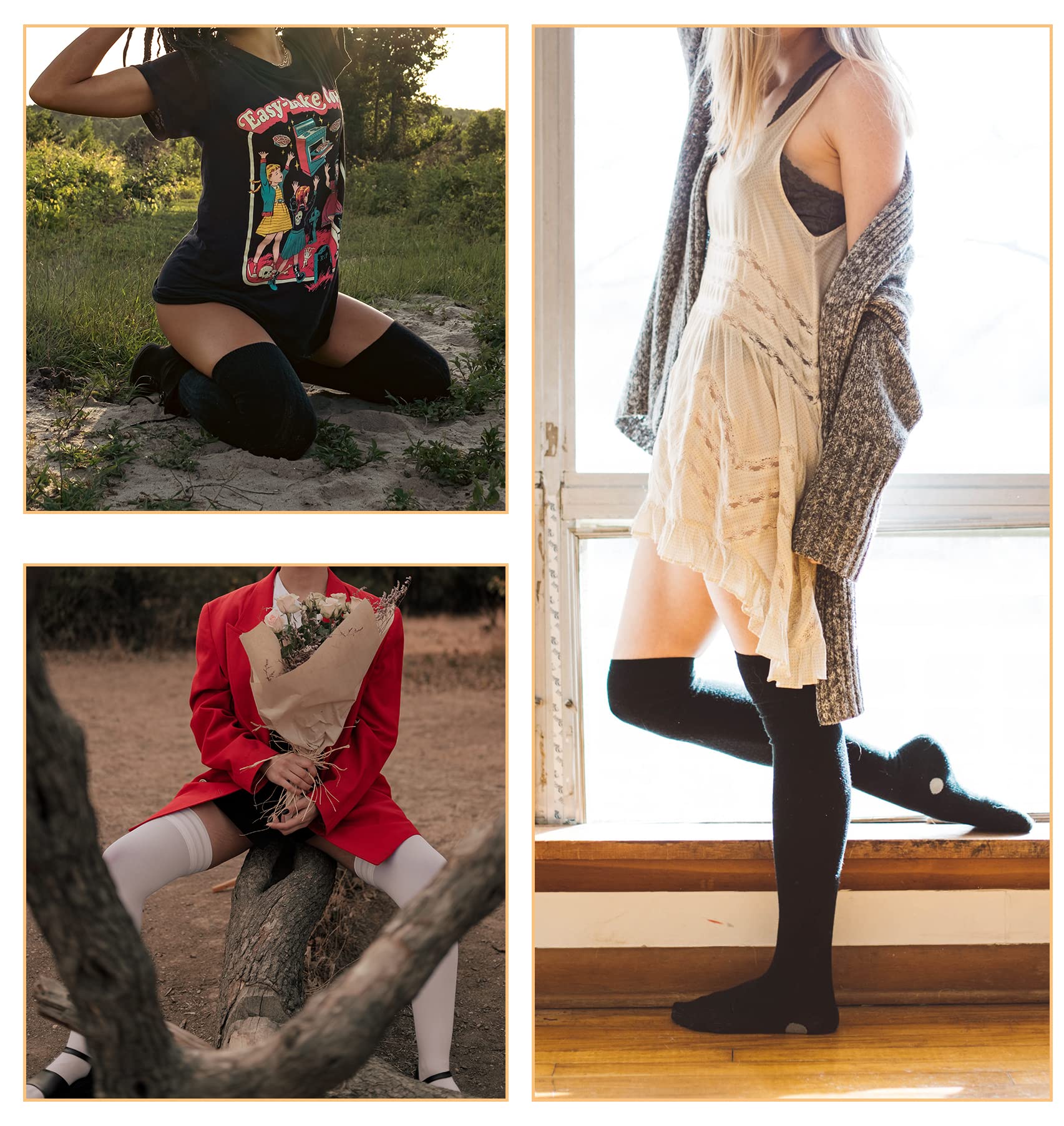 Bevigorio Women's Thigh High Over The Knee Socks - Long Boot Socks for Daily Wear, Cosplay & Fashion - Perfect for Winter, Boots & Outfit Styling