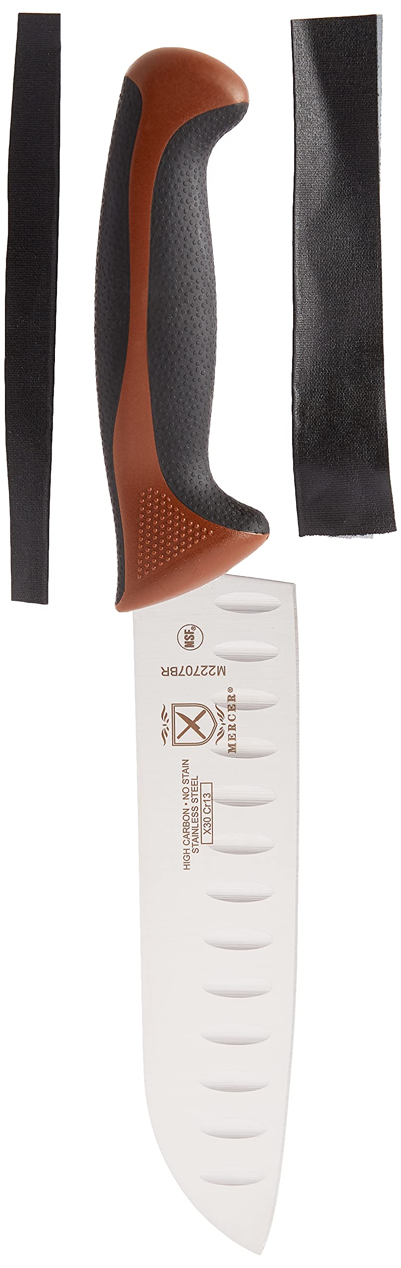 Mercer Culinary Millennia 5-Piece Magnetic Knife Set with Color-Coded Chocolate Handles - Premium Rubberwood Knife Block for Professional Chefs & Home Cooks - Perfect for Kitchen Organization & Safe Knife Storage