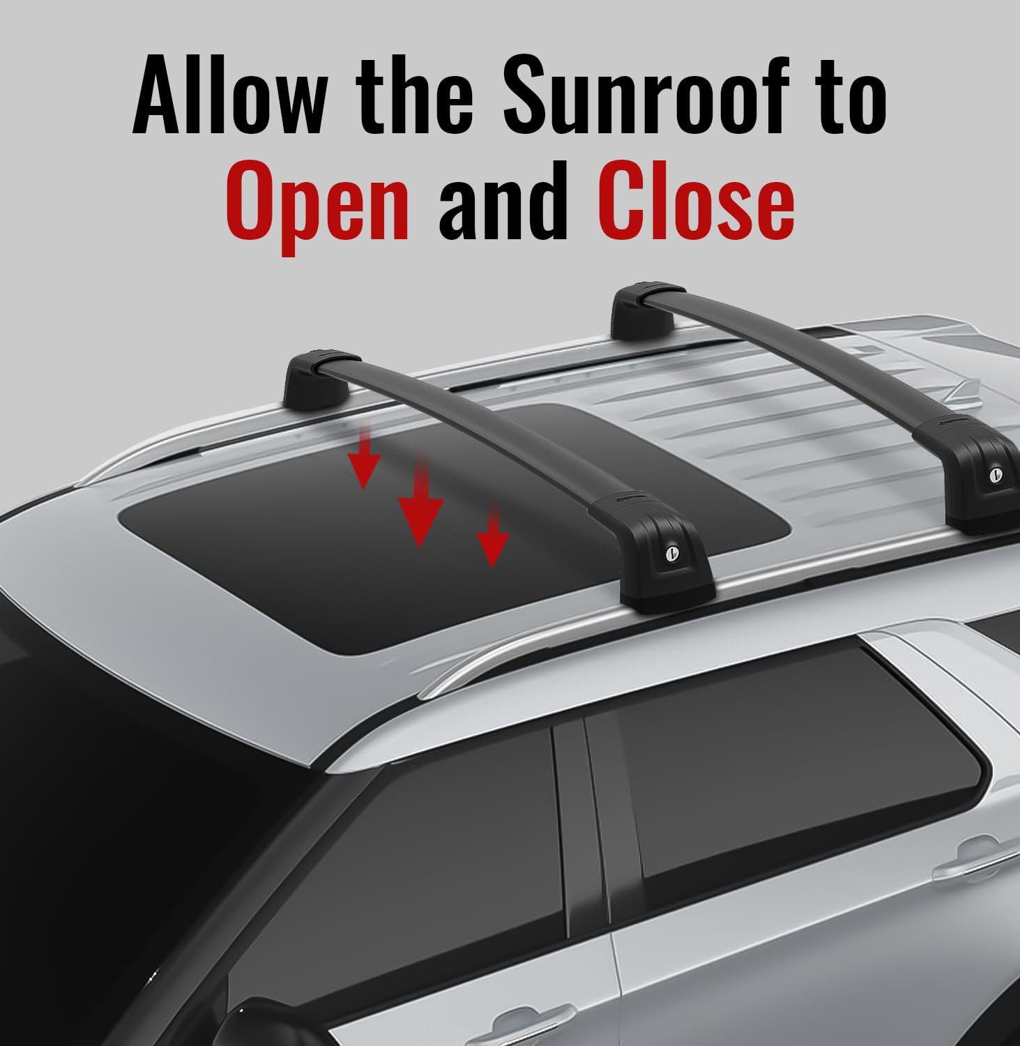 2020-2024 Ford Explorer Car Roof Rack Cross Bars - Aluminum Lockable Cargo Carrier for Kayak, Canoe, Bike & Snowboard | Perfect for Road Trips & Outdoor Adventures