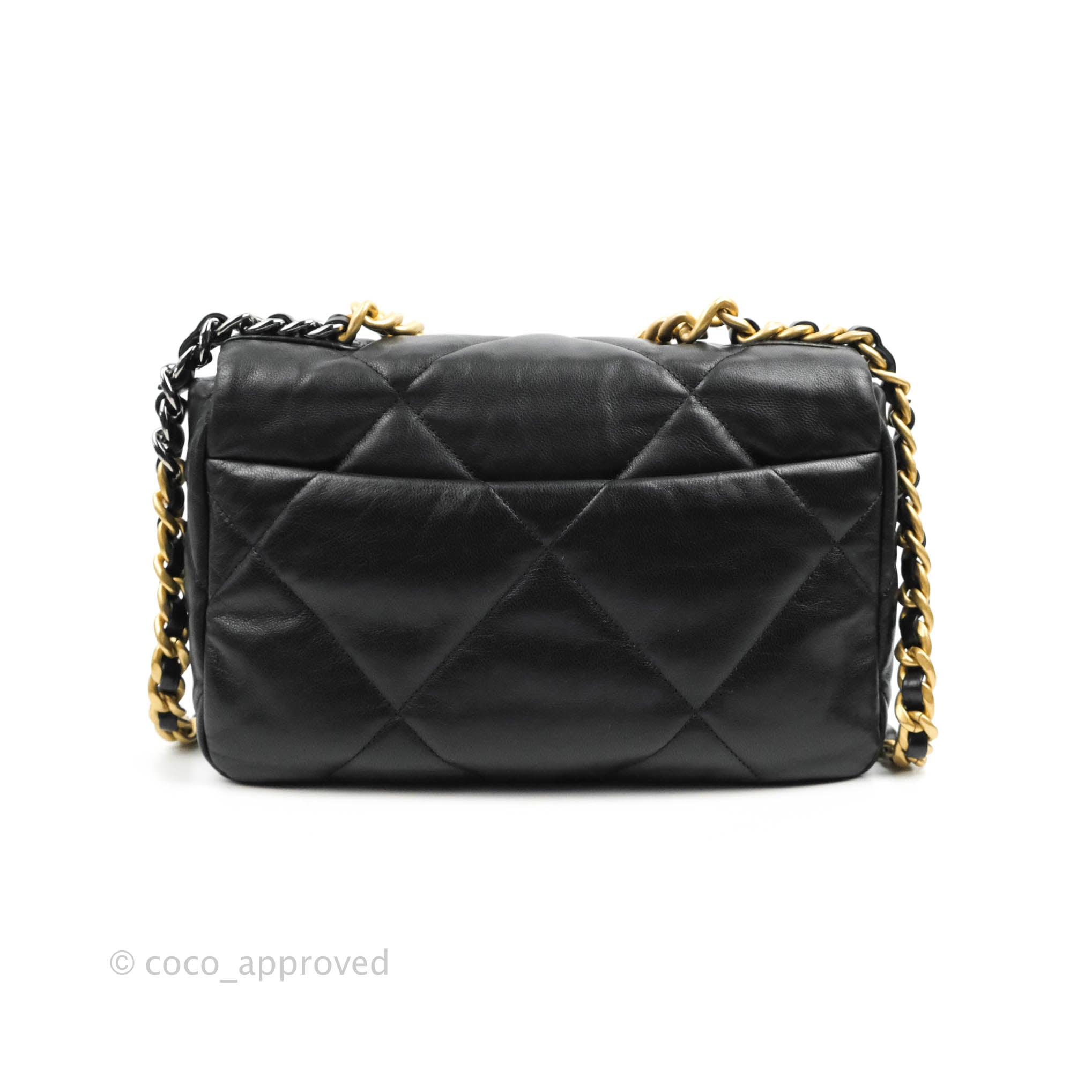 Chanel 19 Small Black Goatskin Leather Bag with Mixed Hardware - Luxury Designer Handbag for Women, Perfect for Date Night & Special Occasions