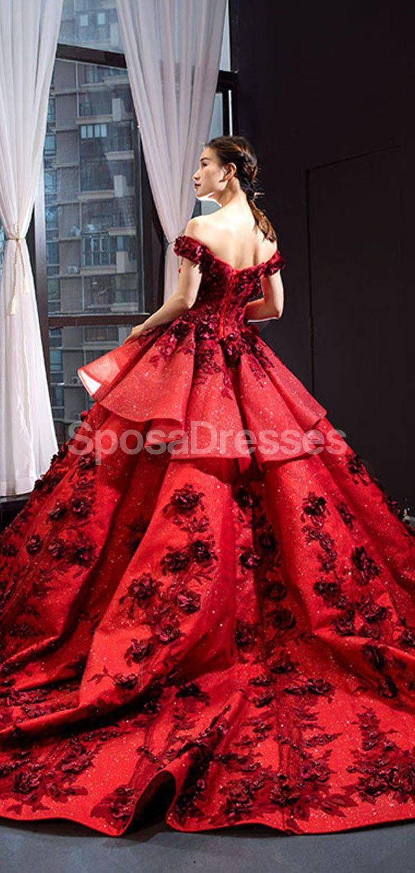 Elegant Off Shoulder Red Ball Gown Long Evening Prom Dress for Women - Formal Party, Homecoming, Wedding Guest Dress - Perfect for Prom Night, Gala Events & Special Occasions