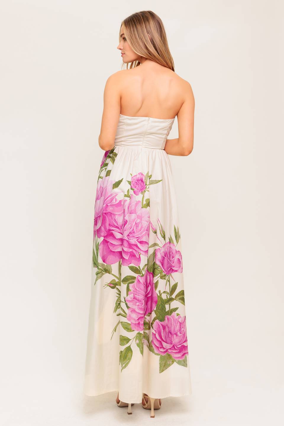 Strapless Floral Maxi Dress - Lightweight Summer Beach Dress for Women | Perfect for Vacations, Weddings & Outdoor Events