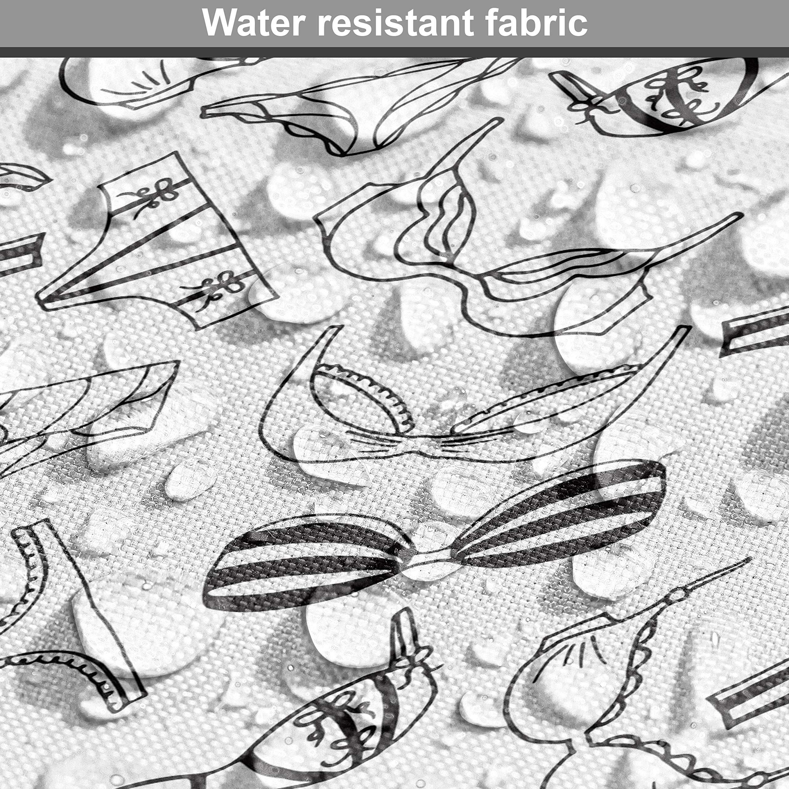 Ambesonne Black and White Lingerie Pattern Fabric by The Yard - Feminine Underwear Doodle Design for Upholstery, Home Decor & DIY Projects (10 Yards) - Perfect for Curtains, Pillows, and Fashion Accessories